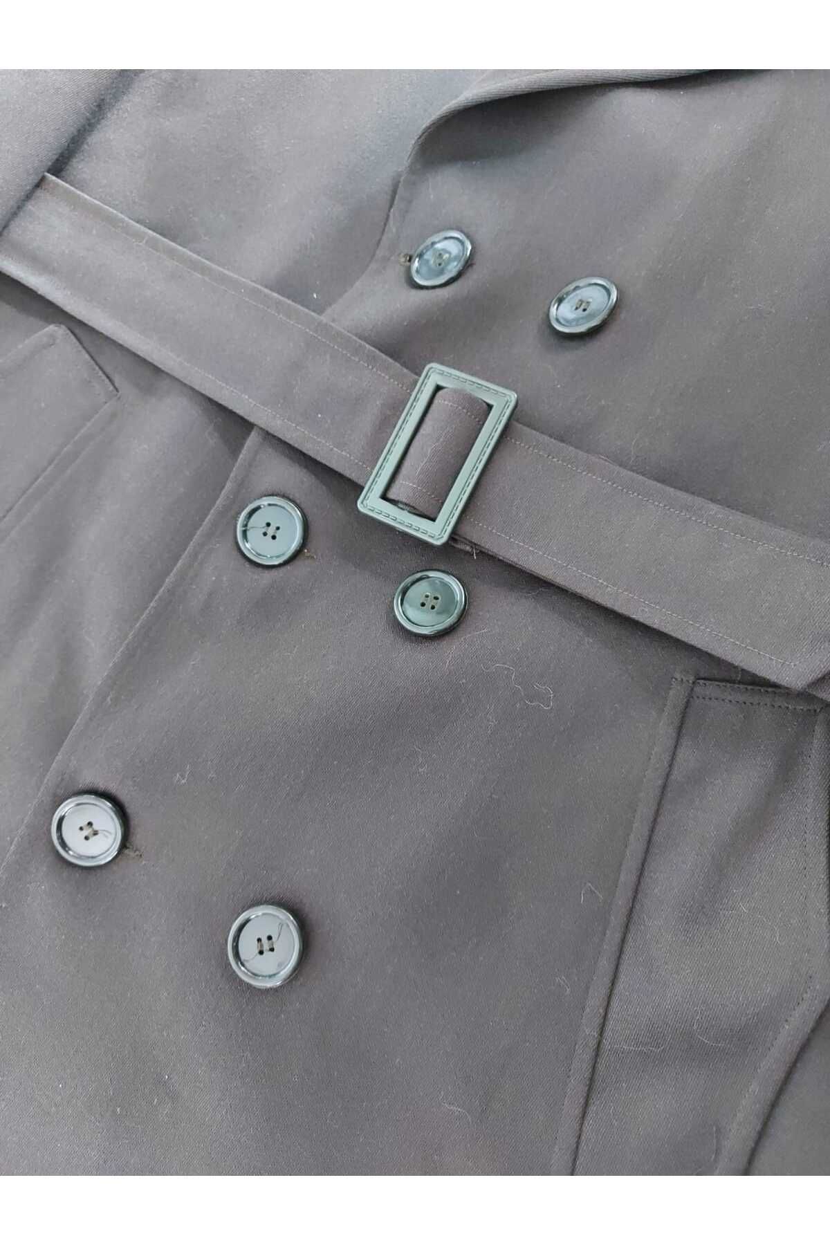 kho military design Haki Renk Harici Pardesü Unisex (Trençkot) (45C- S Beden) Sıfır Ürün