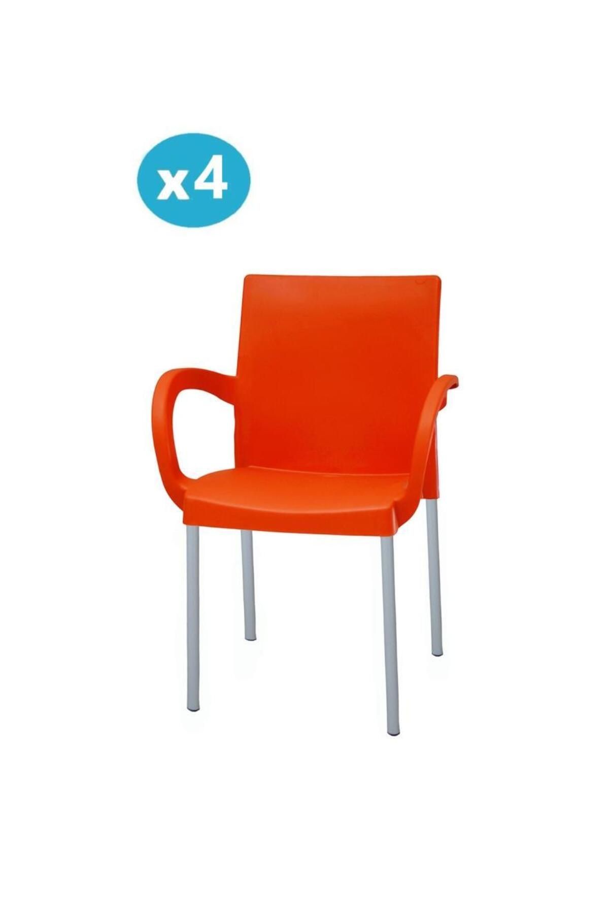 Omnipazar Mt-cf880 Mare Plastik Bahçe Balkon Koltuk Sandalye 4'lü Set