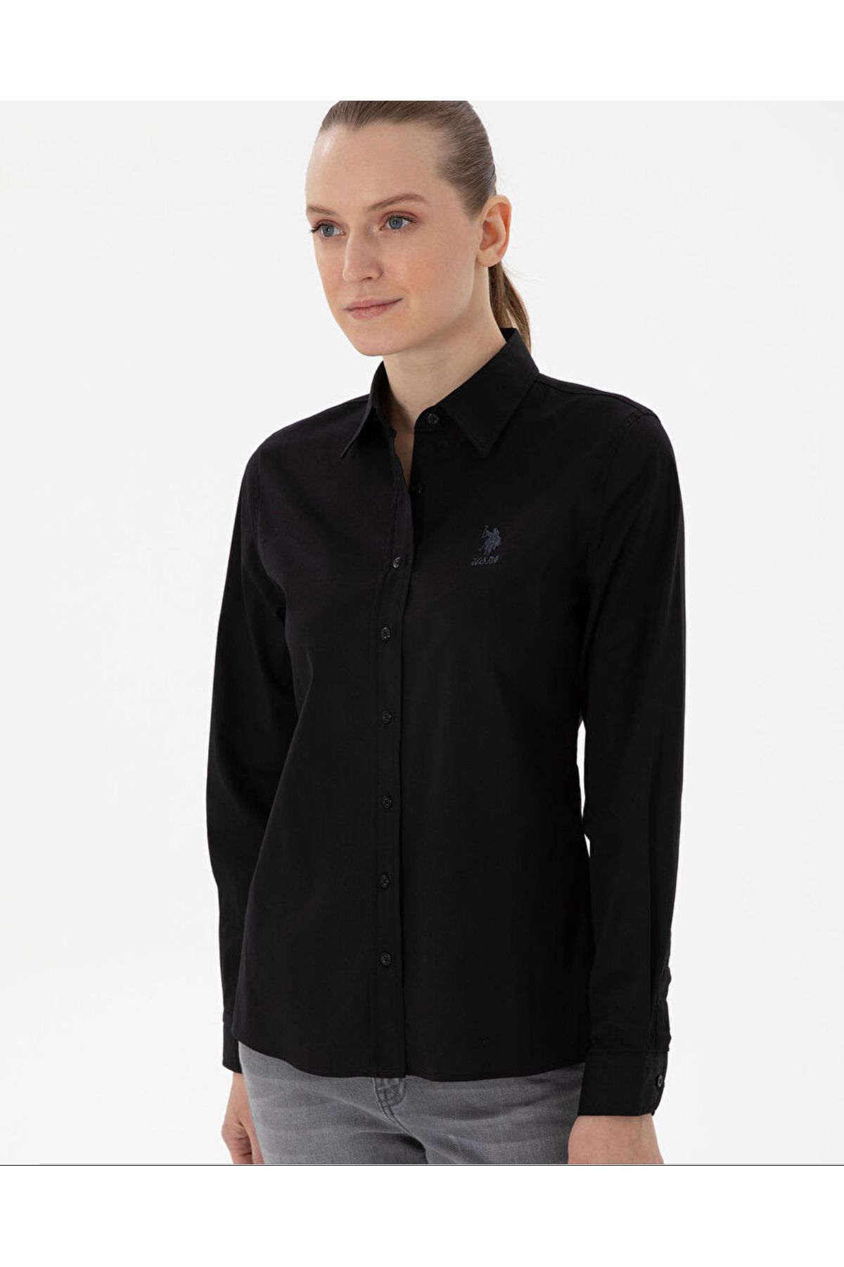 U.S. Polo Assn. U.S. Polo Assn. Uzun Kollu Slim Fit Cepsiz Basic Gömlek DMK.SALY025Y.