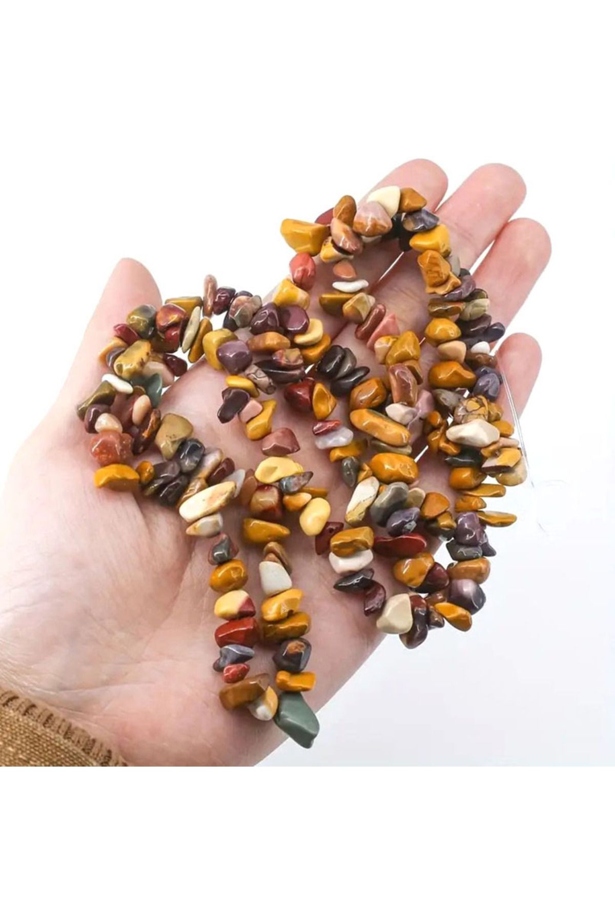 Buhara Stone MOKAİT JASPER KIRIKTAŞ DİZİ 80CM UZUNLUK