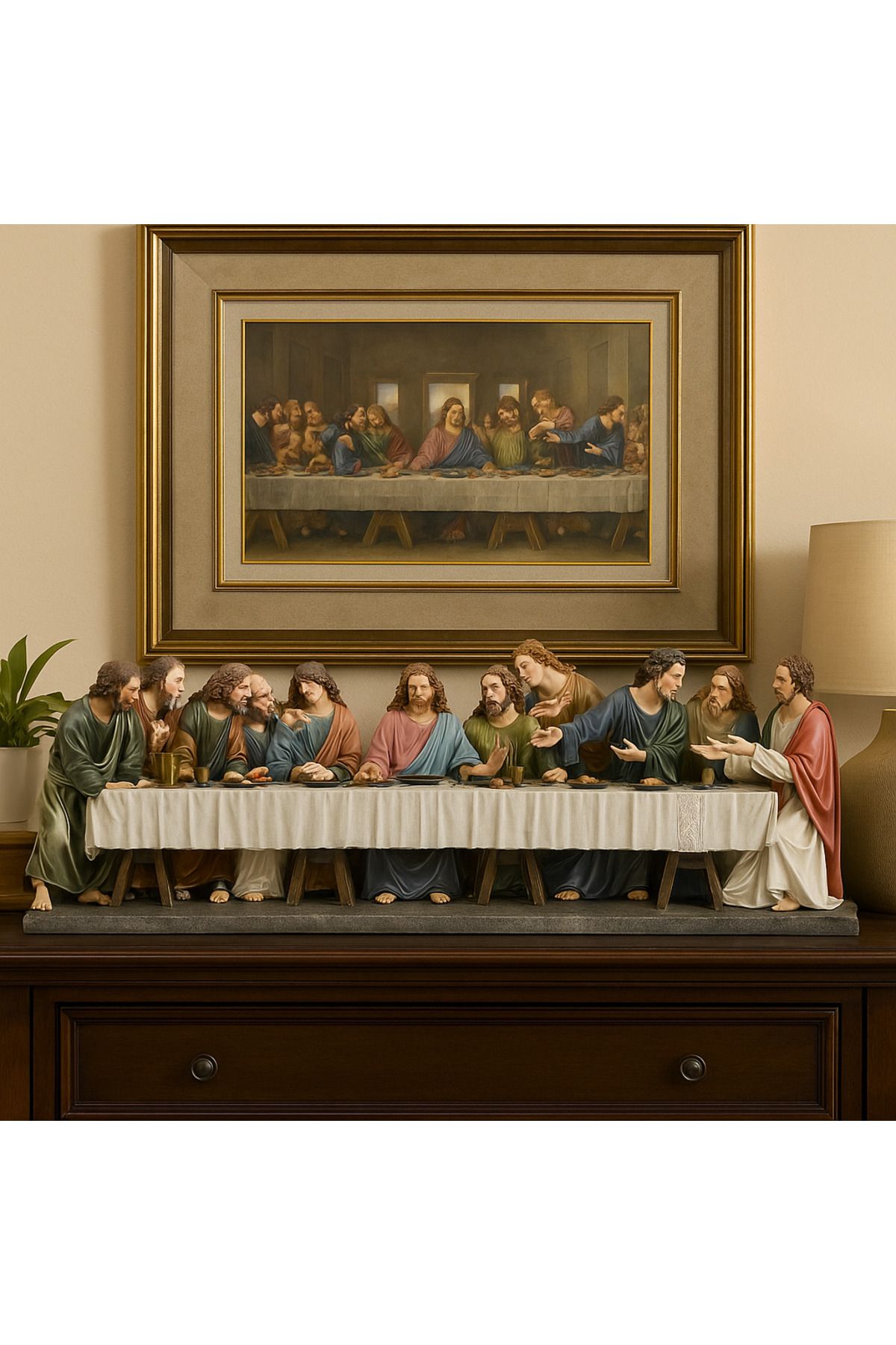 AYDINARTSHOP Veronese Son Aksam Yemegi Heykeli – 73 cm Dini Biblo (The Last Supper)