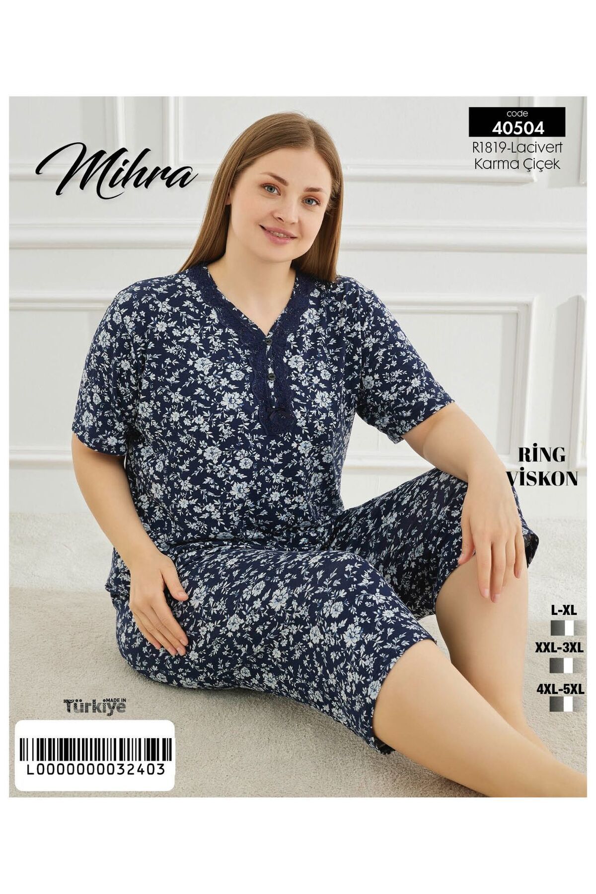 Mihra battal kapri pijama takımı
