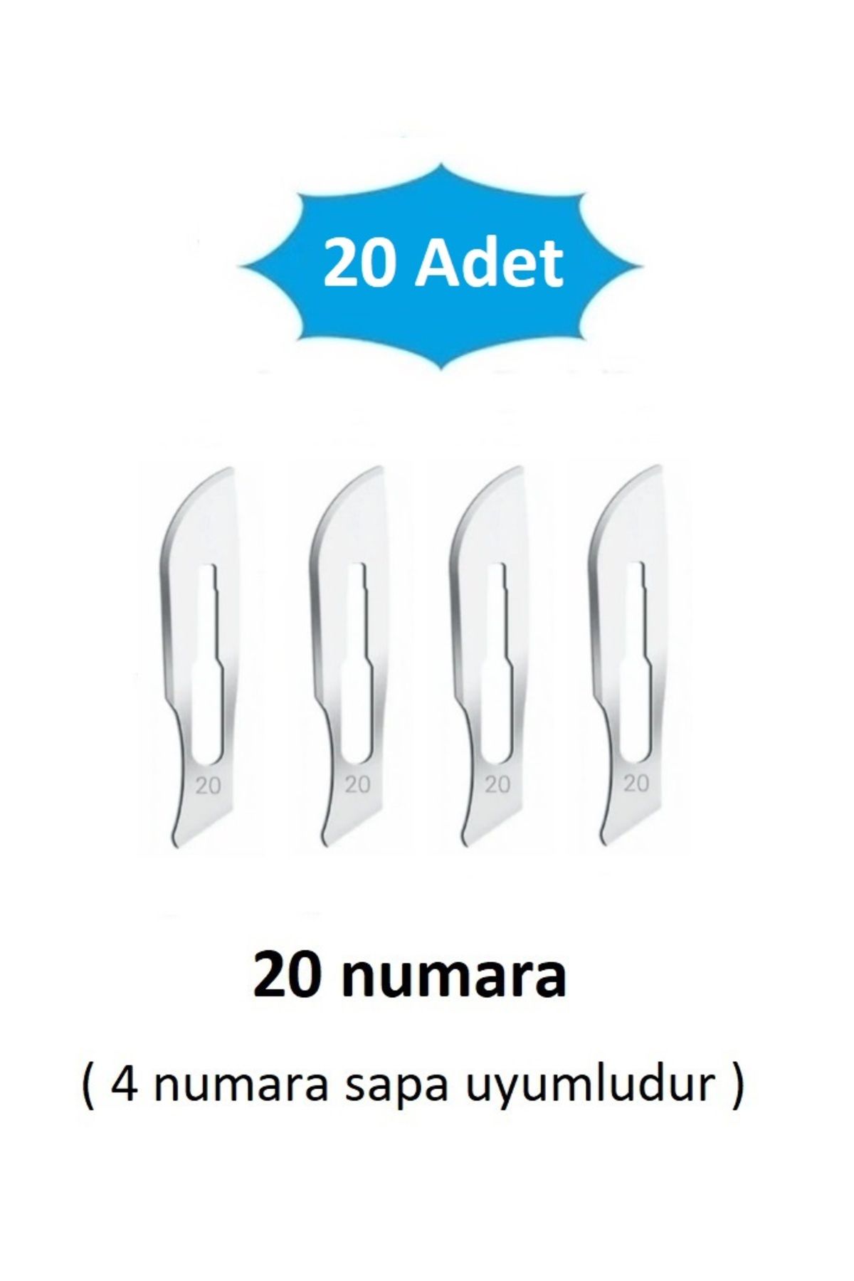 QBR Home 20li paket 20 numara Ahşap Heykel Oyma Sanat Yedek Bıçağı. Geçirmeli Tip ( 4 numara sapa uyumlu )
