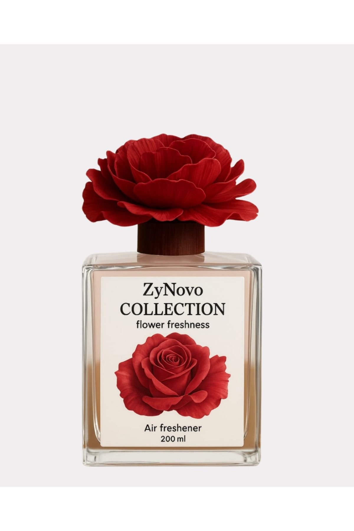 ZyNovo Collection Gül Figürlü Cam Şişede Oda Kokusu 200 ml | Bahar Çiçekleri Aroması
