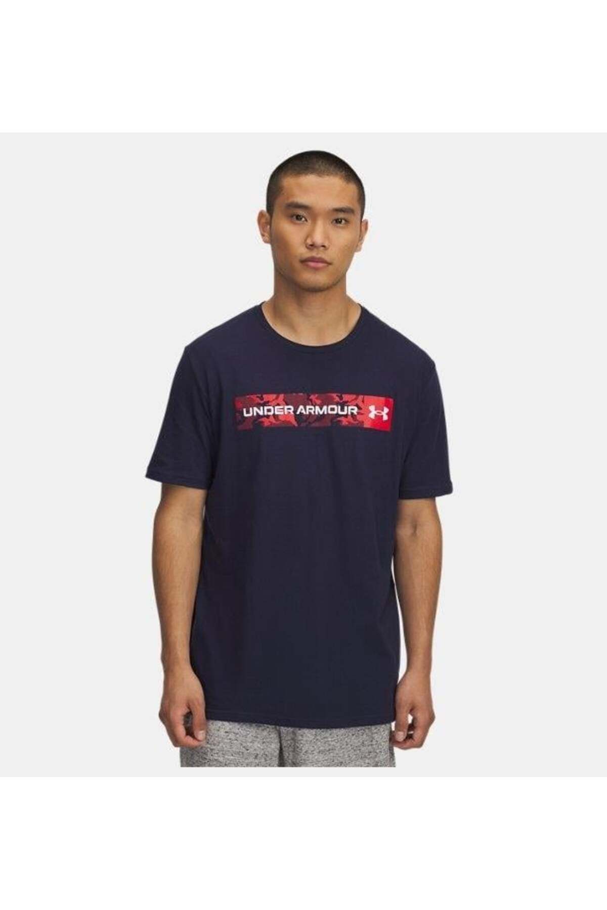 Under Armour Erkek UA Camo Chest Stripe Kısa KolluLACİVERT