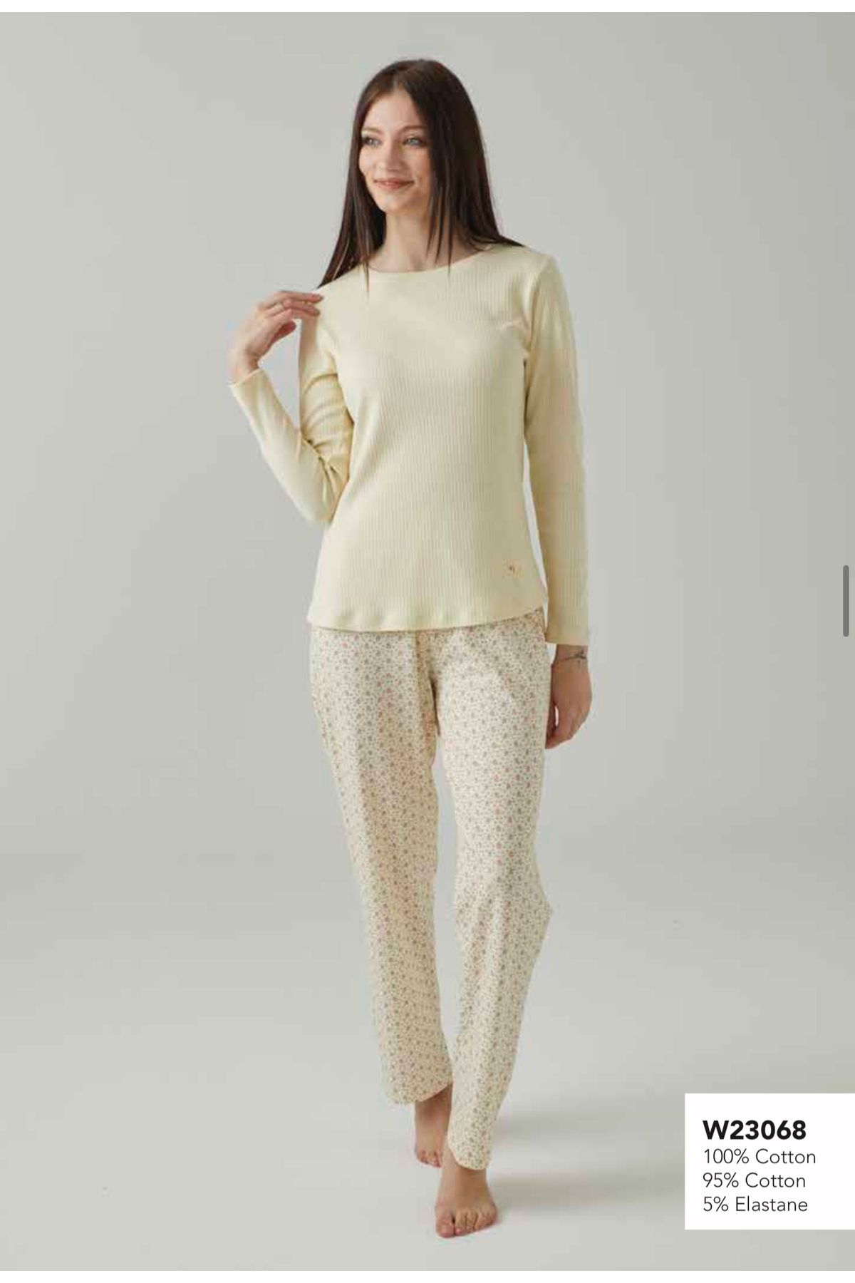İpek Kadın Uzun Kol %100 Pamuk Pijama Takımı