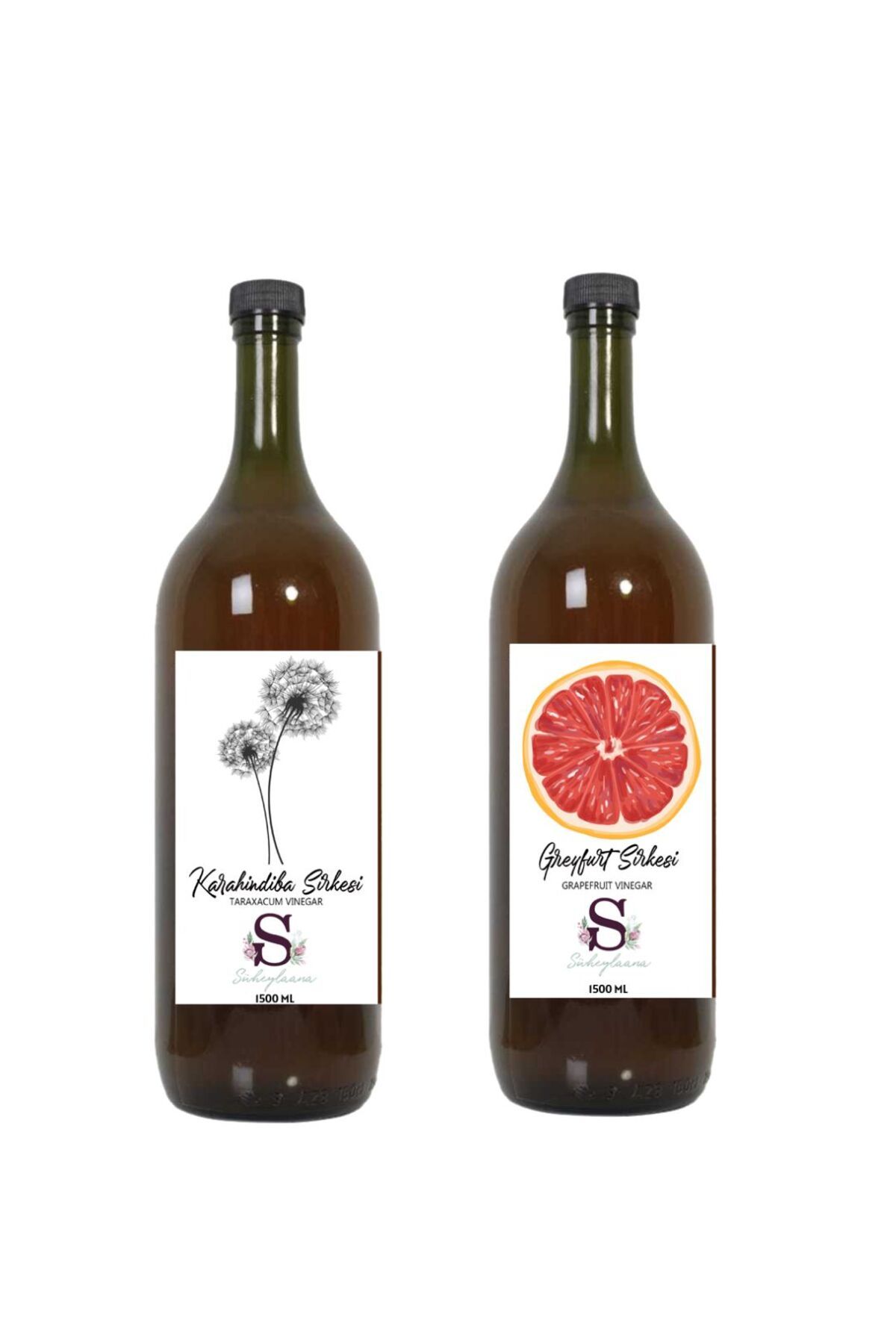 Süheylaana Doğal Karahindiba Sirkesi 1500 Ml - Doğal Greyfurt Sirkesi 1500 Ml