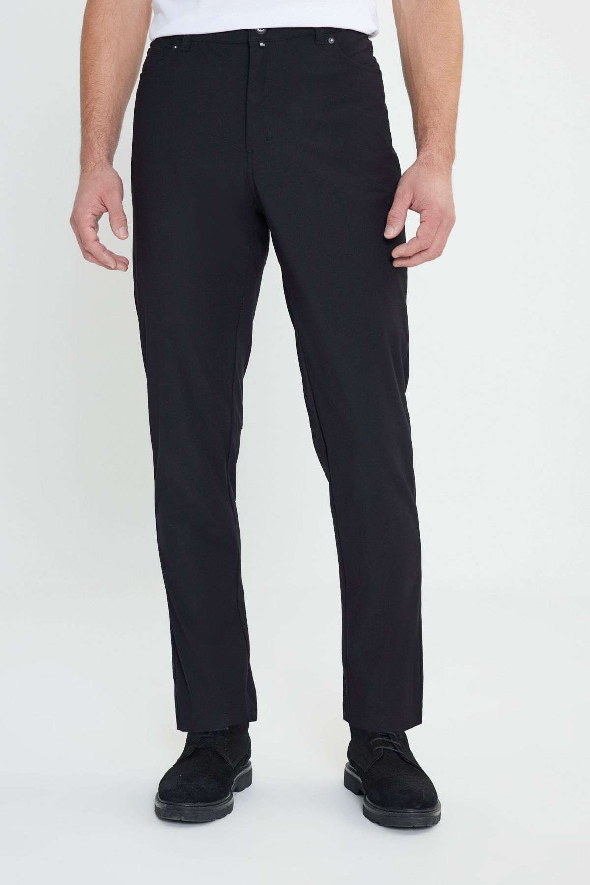 ALTINYILDIZ CLASSICS Erkek Siyah 360 Her Yöne Esneyen Slim Fit Dar Kesim 5 Cep Casual Pantolon