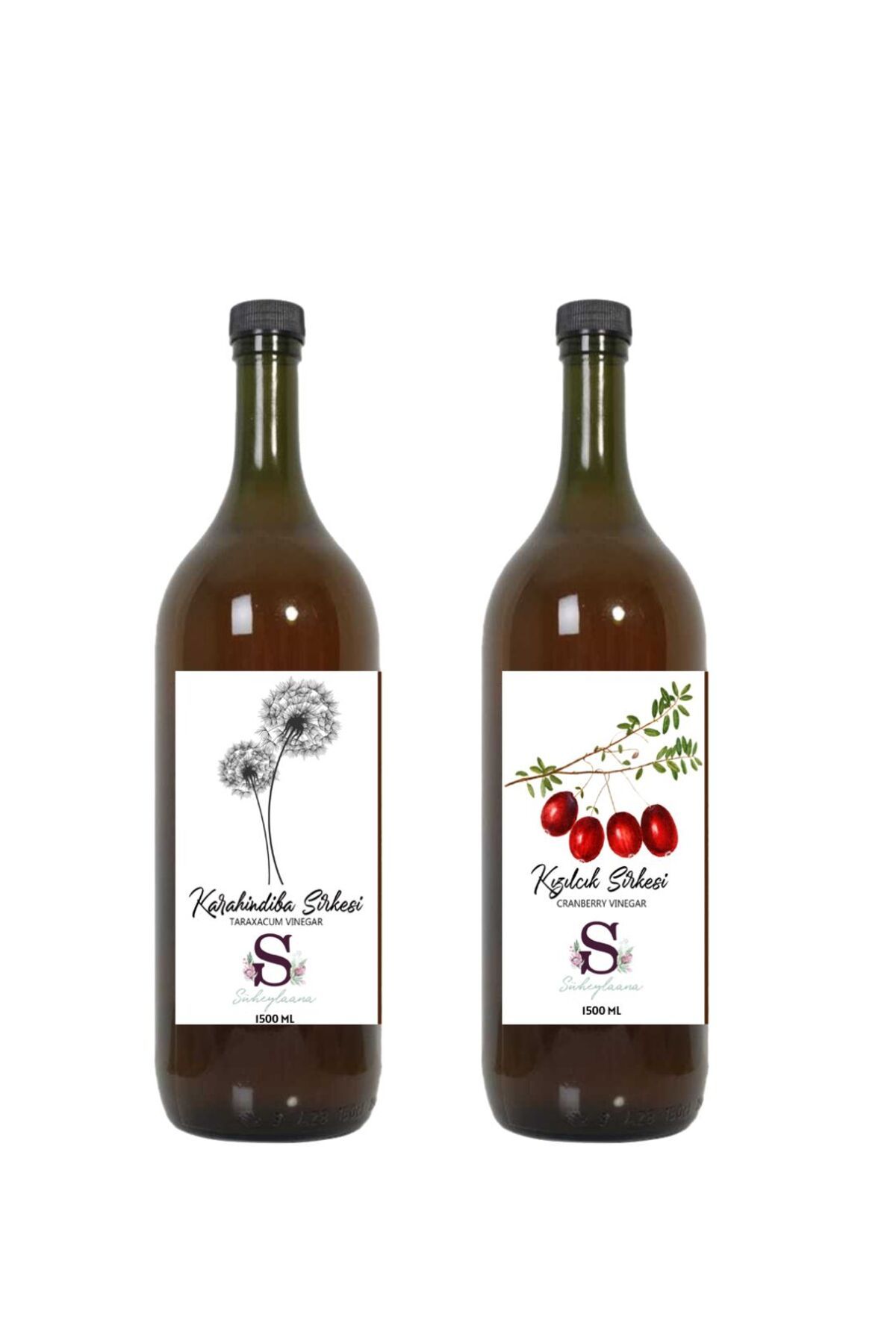 Süheylaana Doğal Karahindiba Sirkesi 1500 Ml - Doğal Kızılcık Sirkesi 1500 Ml
