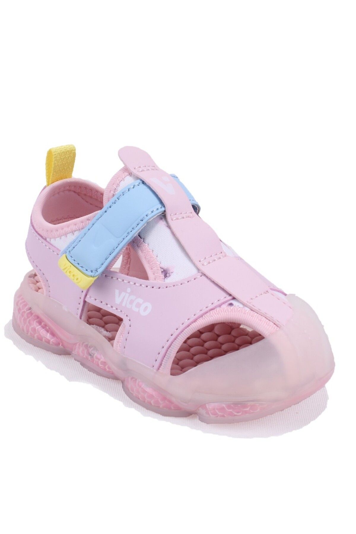 Vicco Live 332B525Y217 Pudra Ortopedik Günlük Işıklı Kız Çocuk Spor Sandalet