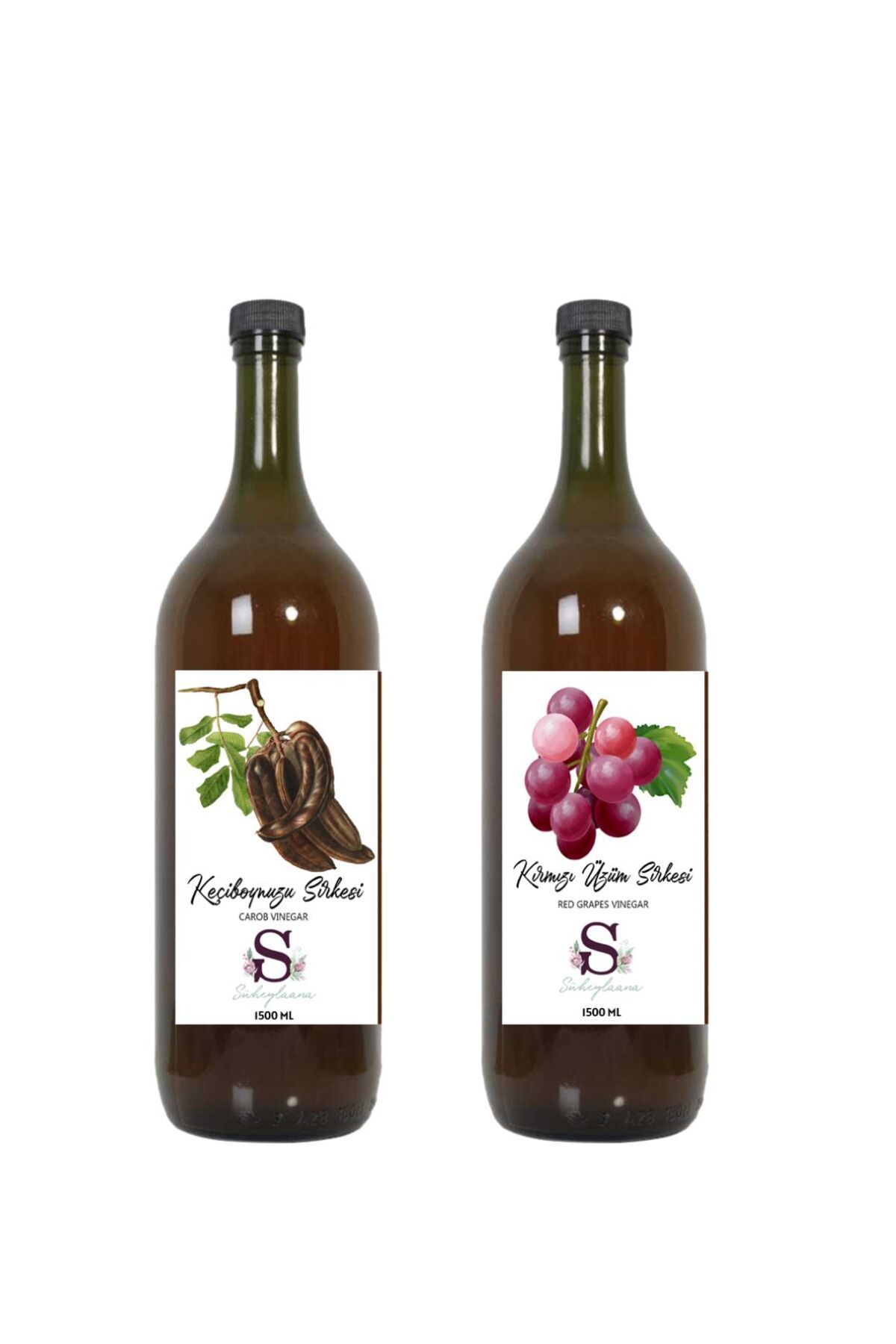 Süheylaana Doğal Keçiboynuzu Sirkesi 1500 Ml - Doğal Kırmızı Üzüm Sirkesi 1500 Ml