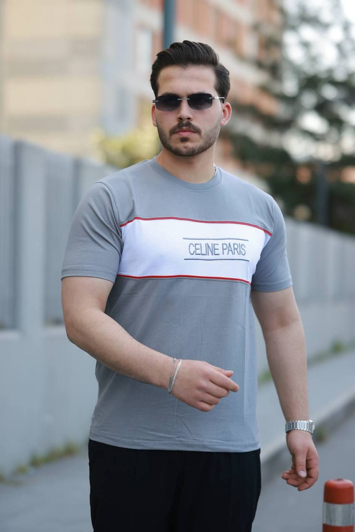 ROBERTO BORNOVA Celine Paris Nakışlı Parçalı Tişört - Tshirt
