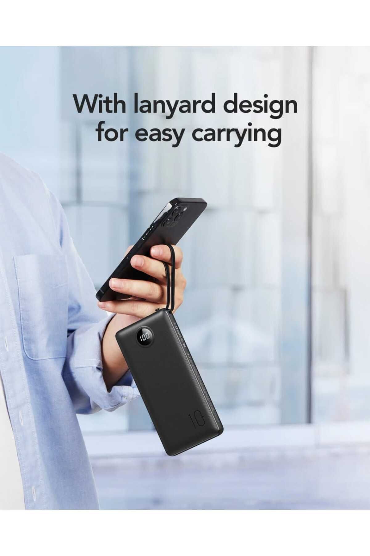 Veger-20000mAh Power Bank with 4 Built-in Cables Compatible with All Devices Black 7