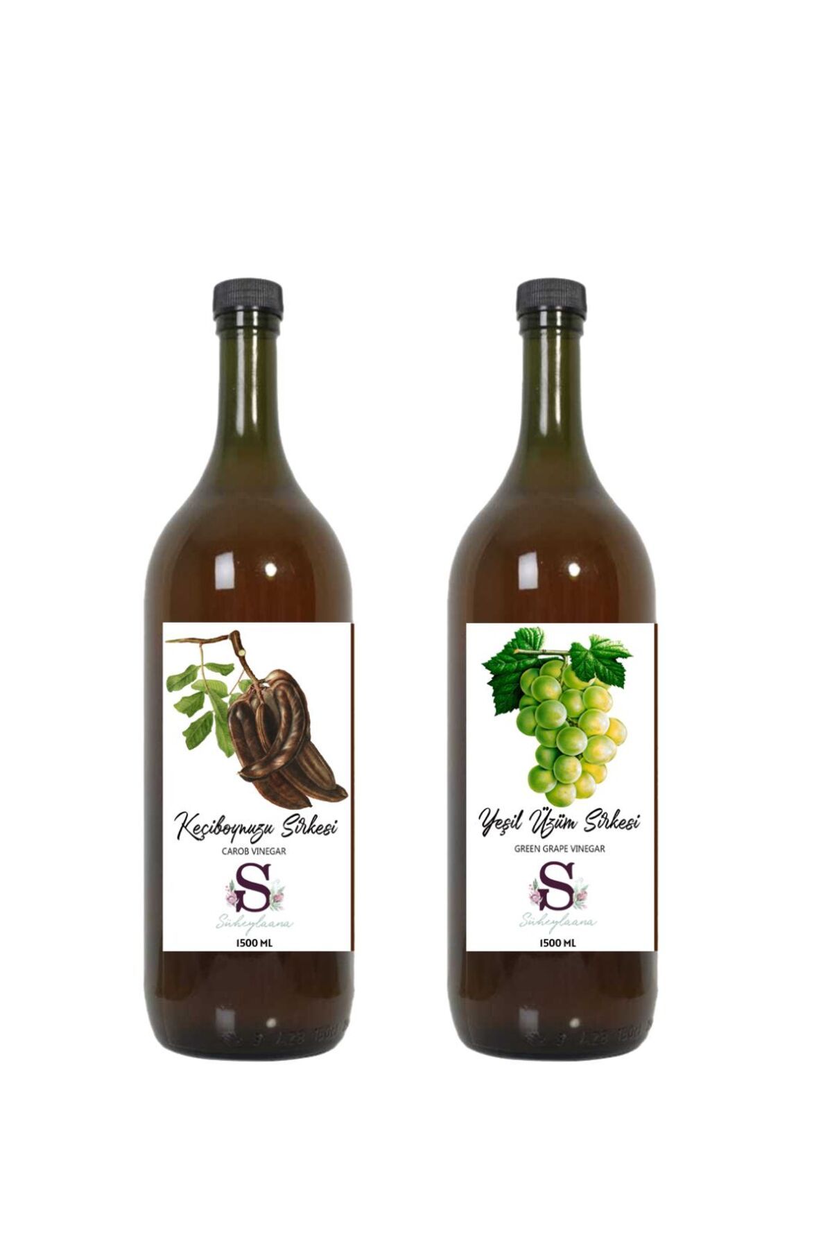 Süheylaana Doğal Keçiboynuzu Sirkesi 1500 Ml - Doğal Yeşil Üzüm Sirkesi 1500 Ml