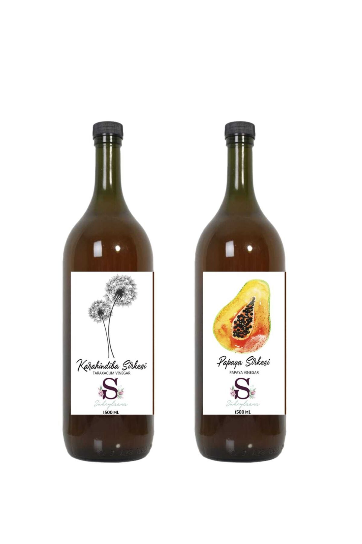 Süheylaana Doğal Karahindiba Sirkesi 1500 Ml - Doğal Papaya Sirkesi 1500 Ml