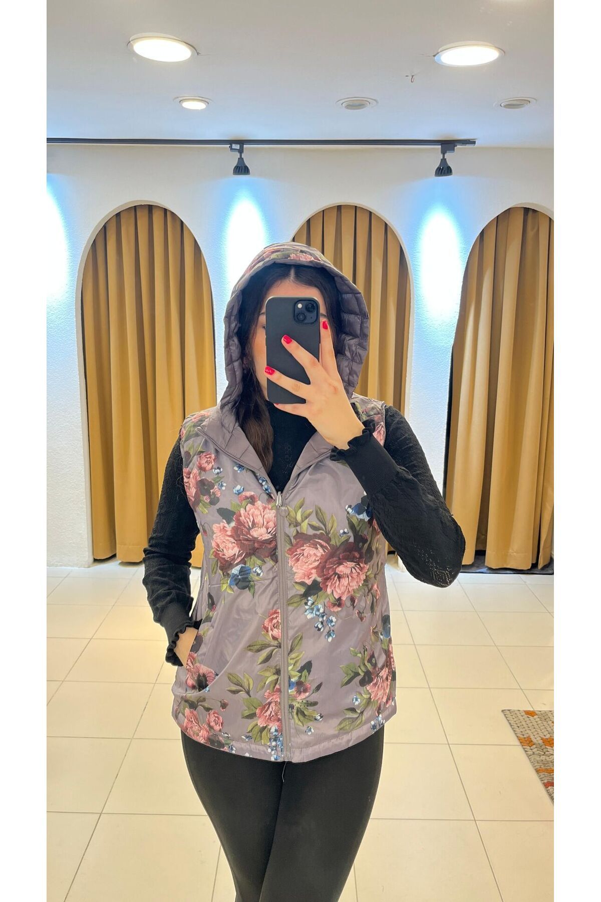 SUNAYBUTİK FÜME ÇİFT TARAFLI KAZ TÜYÜ YELEK-FÜME - XL