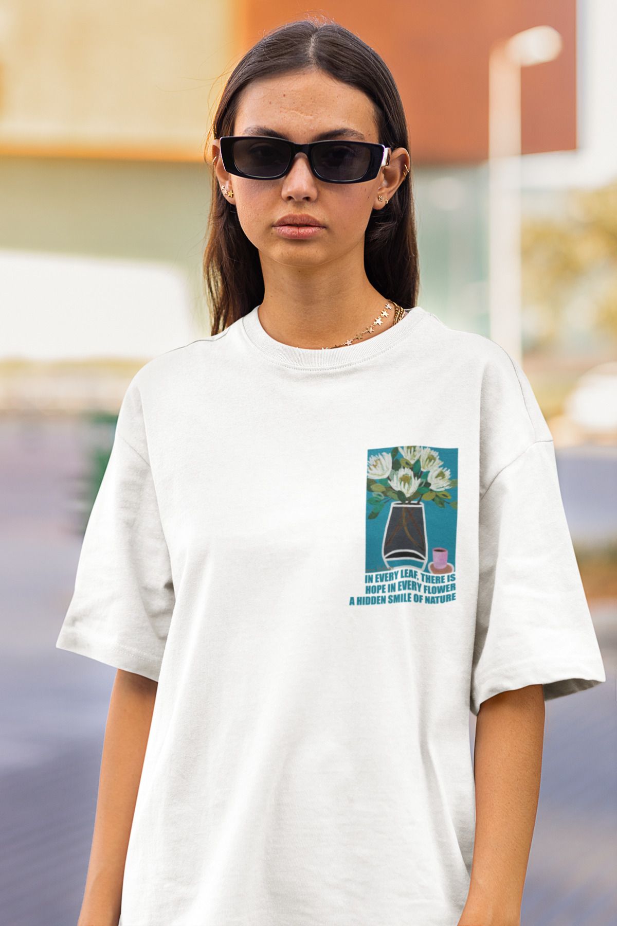 ick artwear DEKORATİF FİNCAN BASKILI PREMIUM OVERSIZE TSHIRT – 24/1 SÜPREM PENYE
