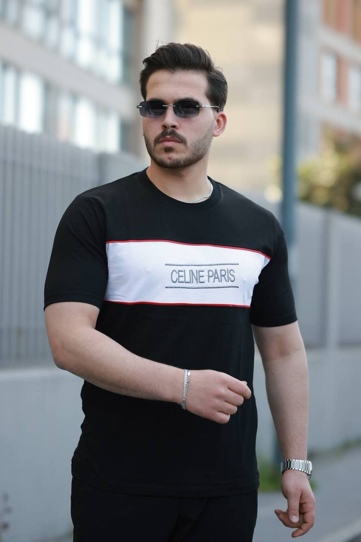 ROBERTO BORNOVA Celine Paris Nakışlı Parçalı Tişört - Tshirt