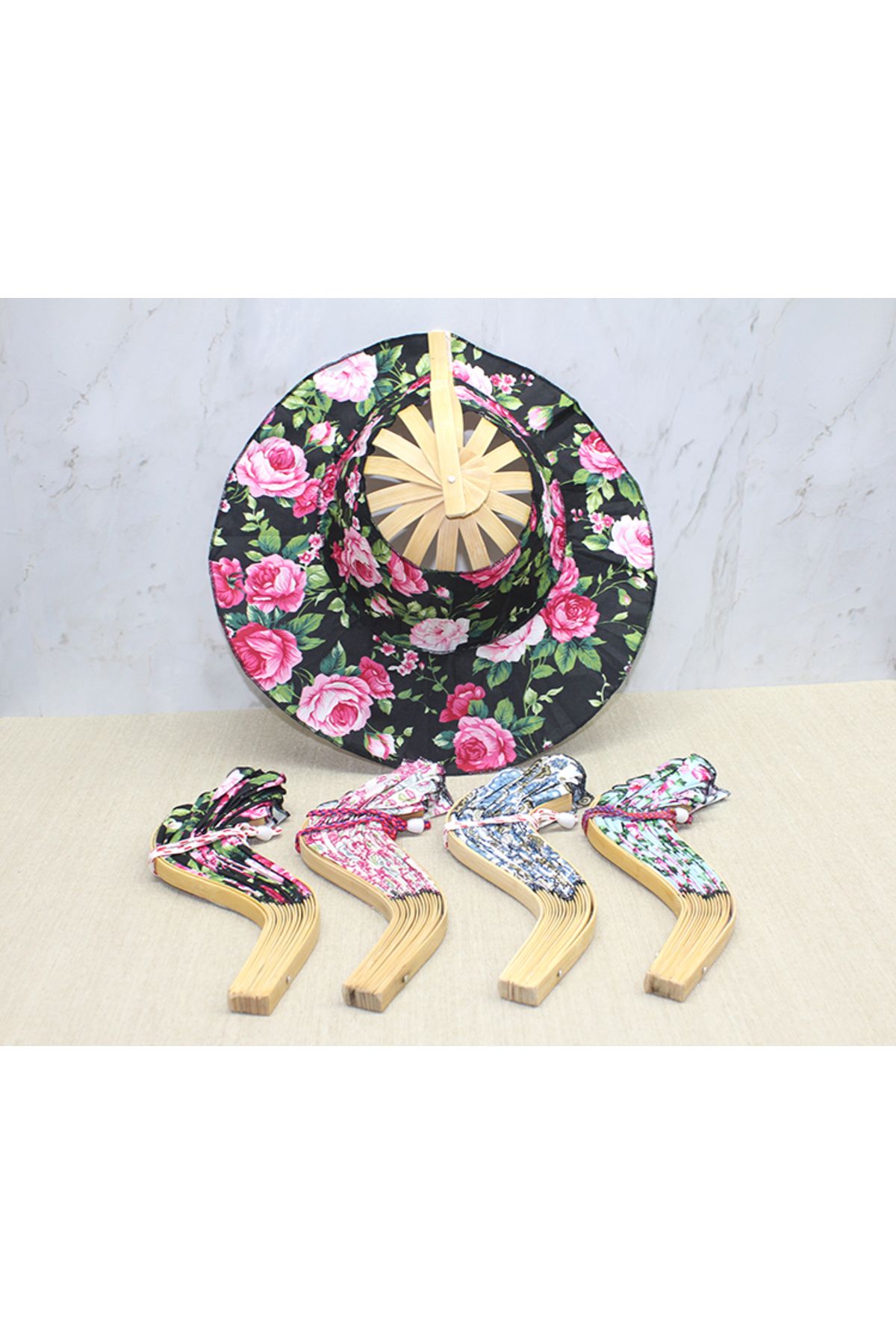 Tunastore Ahşap Şapkalı Yelpaze
