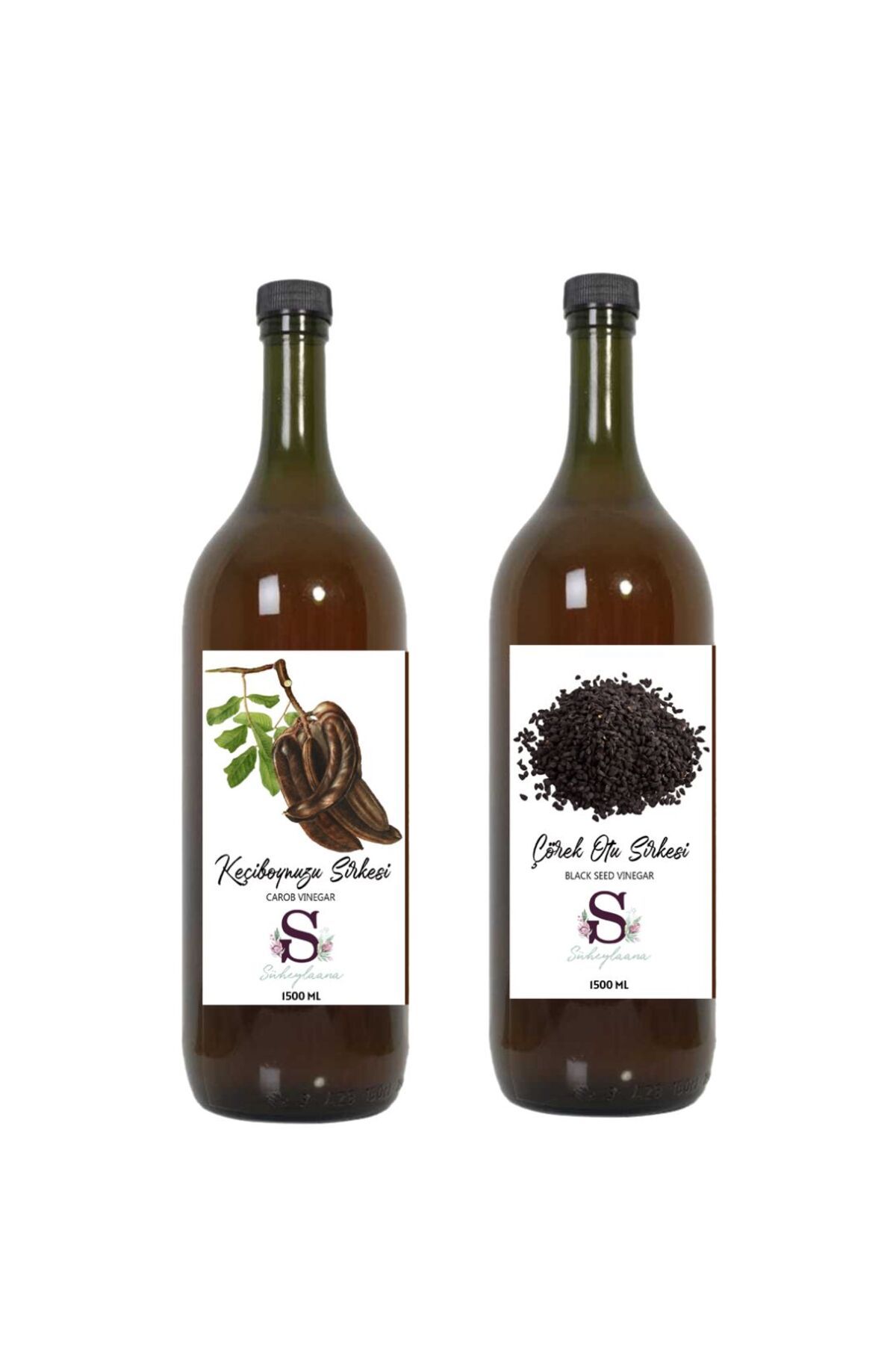 Süheylaana Doğal Keçiboynuzu Sirkesi 1500 Ml - Doğal Çörek Otu Sirkesi 1500 Ml