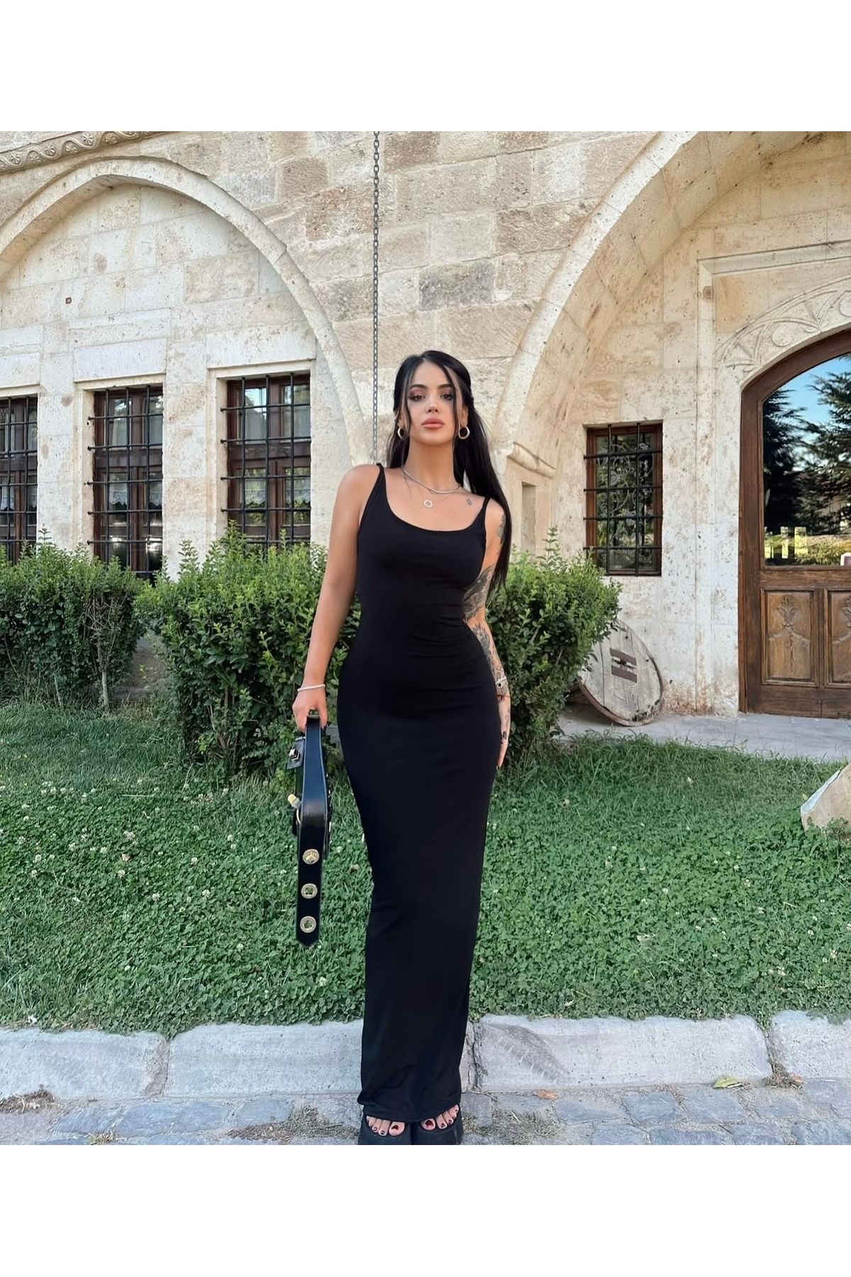 disponible Kadın Uzun Sandy İp Askılı Elbise