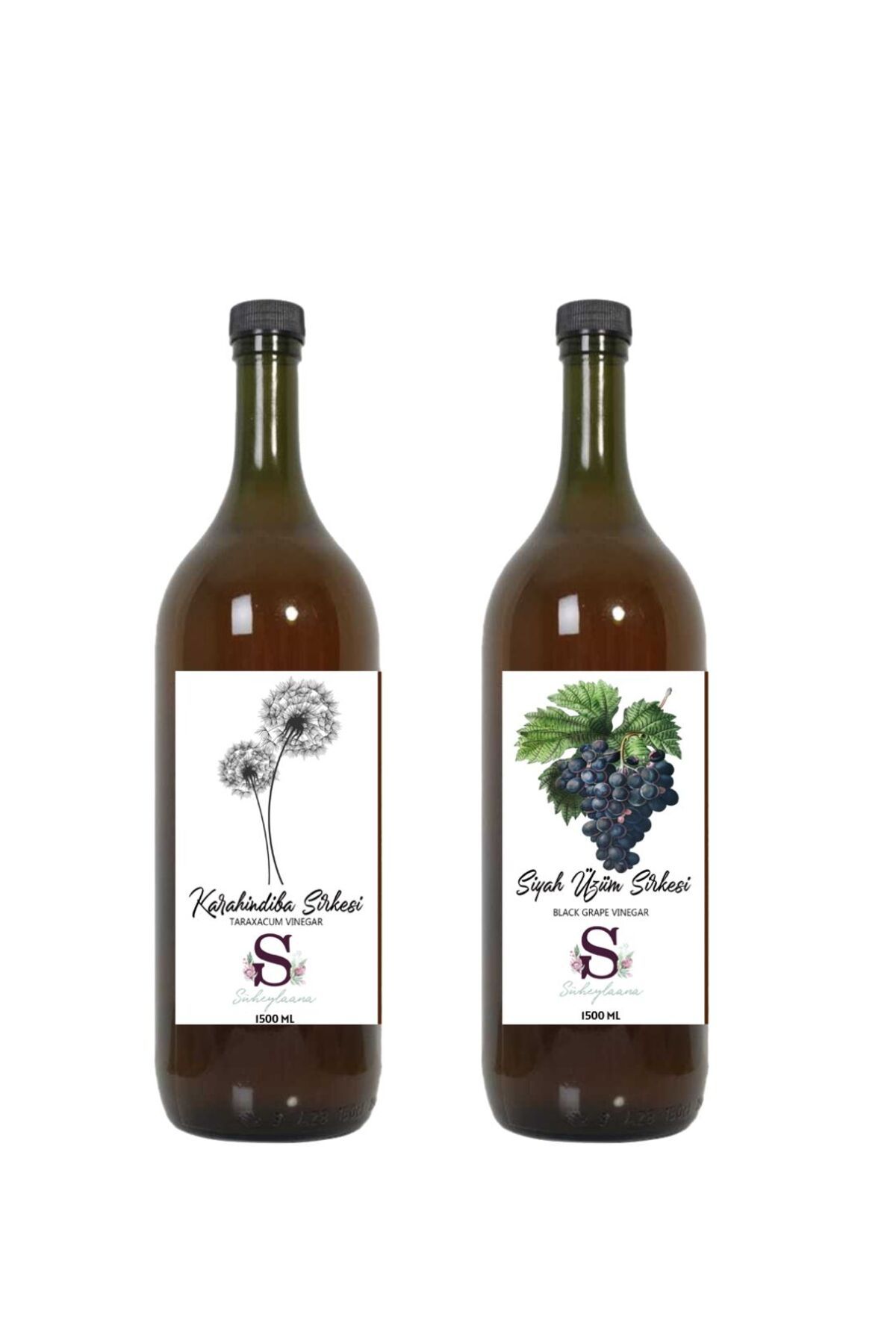 Süheylaana Doğal Karahindiba Sirkesi 1500 Ml - Doğal Siyah Üzüm Sirkesi 1500 Ml