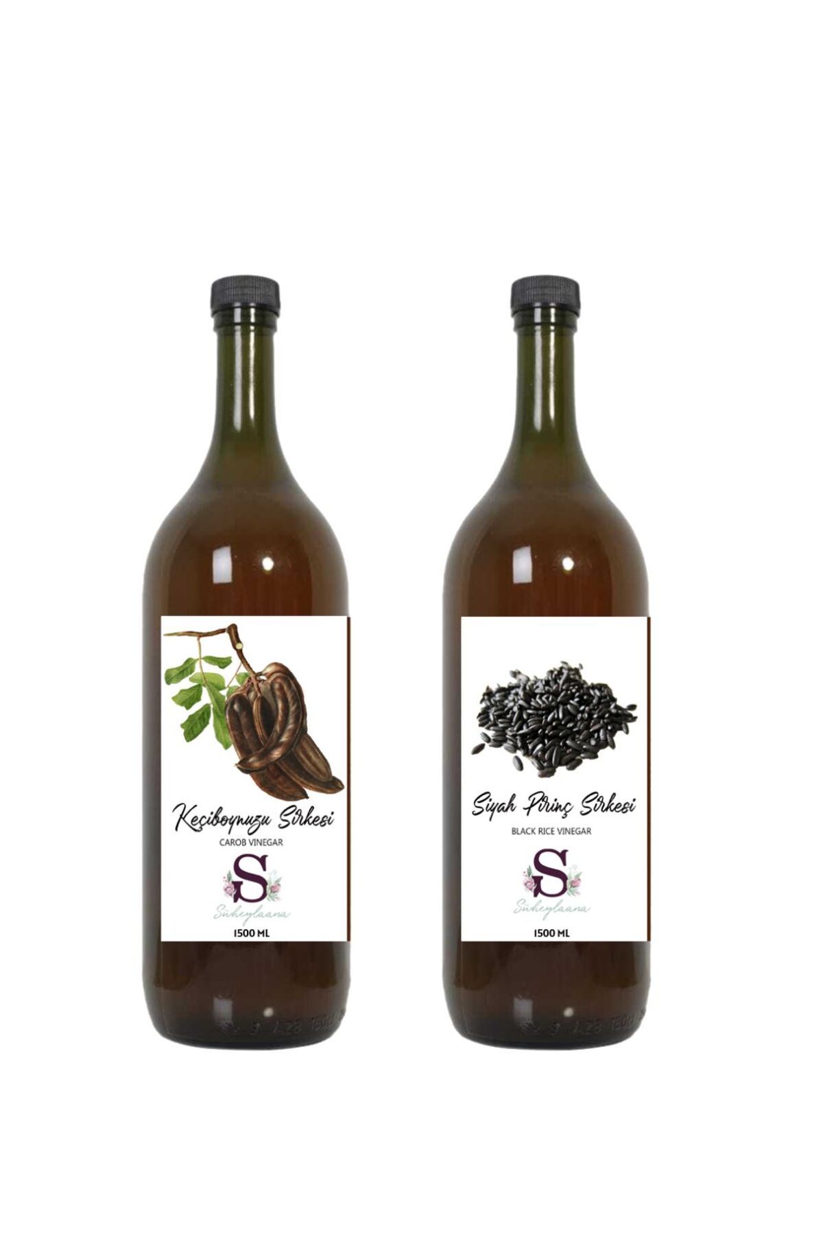 Süheylaana Doğal Keçiboynuzu Sirkesi 1500 Ml - Doğal Siyah Pirinç Sirkesi 1500 Ml
