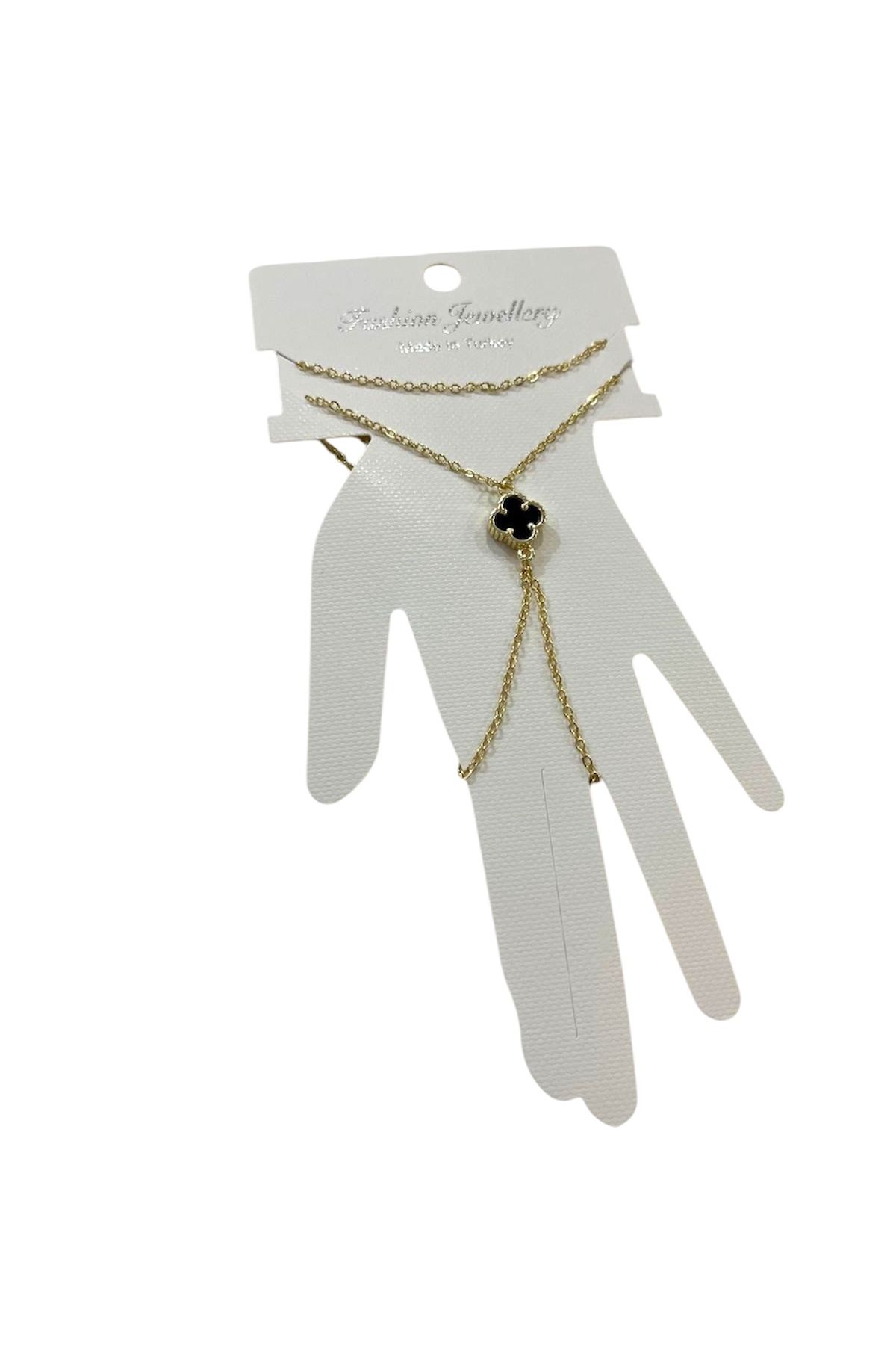 clover accessory Siyah yonca model şahmeran