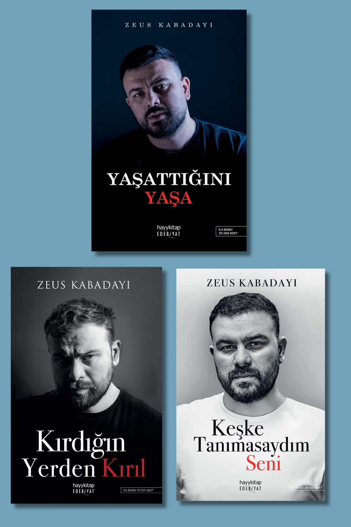 hayykitap ZEUS 3 LÜ SET - KEŞKE TANIMASAYDIM SENİ - KIRDIĞIN YERDEN KIRIL - YAŞATTIĞINI YAŞA
