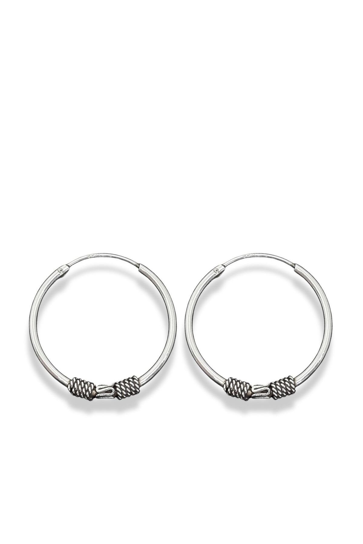 oya silver Gümüş Halka Küpe 2.5x2.5CM
