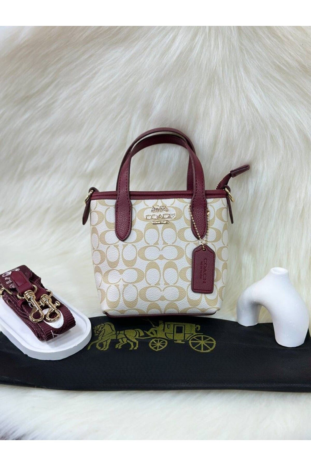 LEAUDER WOMEN KADIN MİNİ BOY GOLD AKSESUARLI ASKILI EL VE OMUZ ÇANTASI COAC-HH