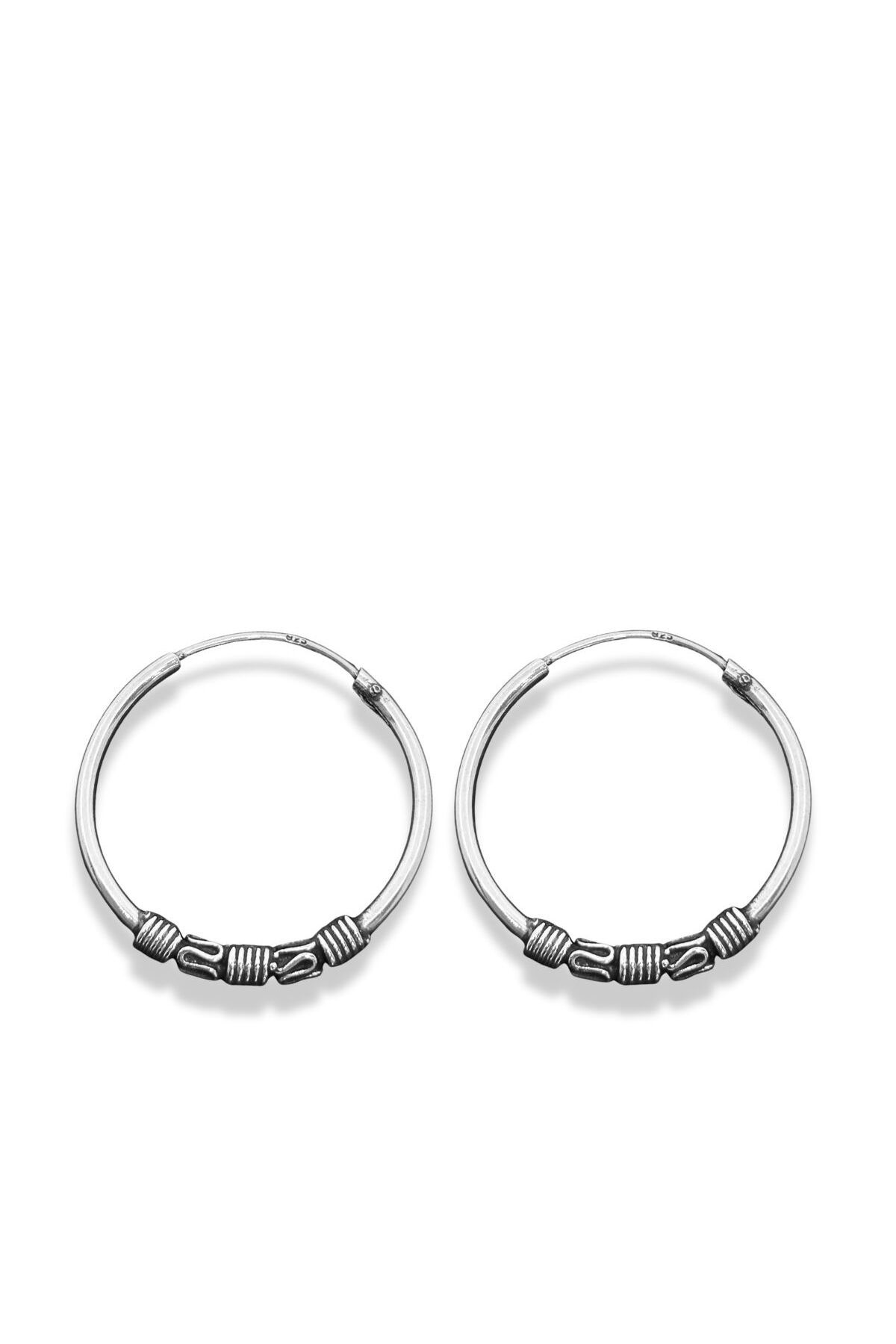 oya silver Gümüş Halka Küpe 2.5x2.5CM