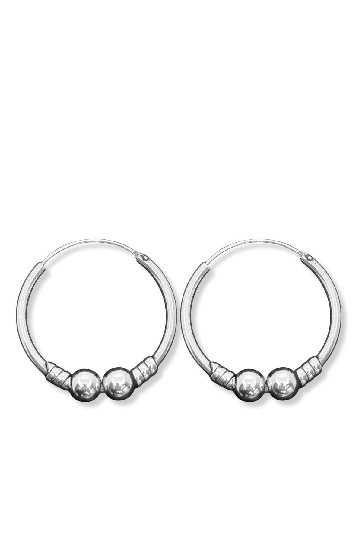 oya silver Gümüş Halka Küpe 3X3CM