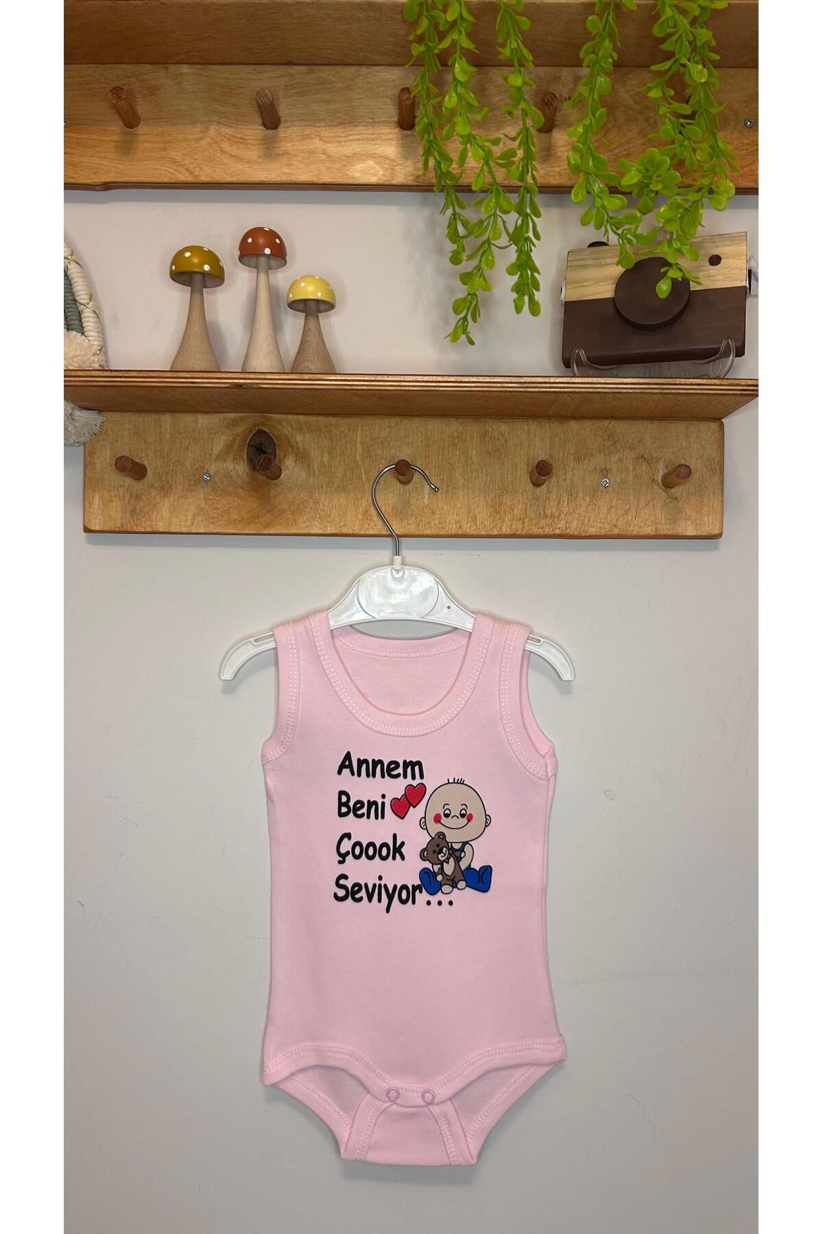 Rila Collection Askılı Çıtçıtlı Yazılı Bebek Body 1-2-3 Ay