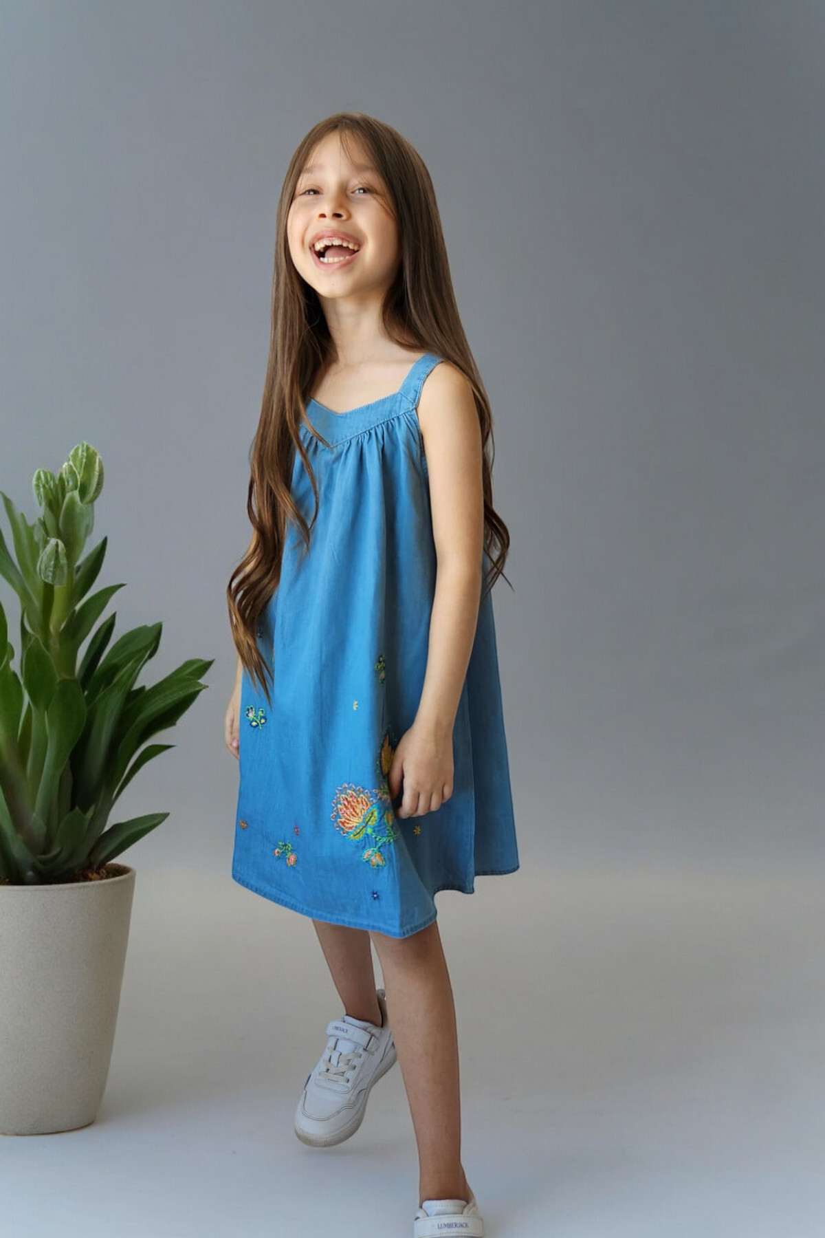 QUB CLUB Kız Çocuk Mavi Jile Elbise fotoğrafı 2 (önizleme)