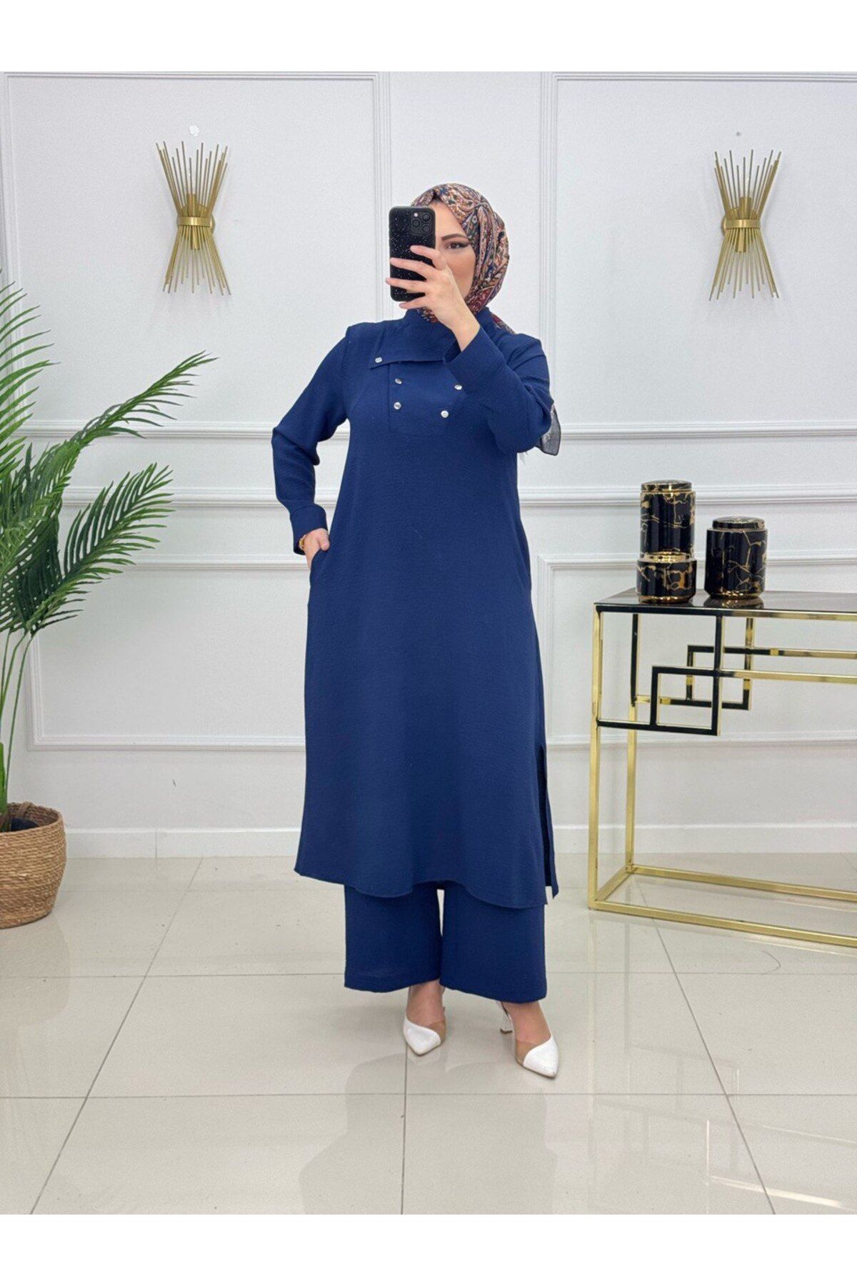 Enans Design Kadın Tesettür 2'Li Takım Tunik & Pantolon