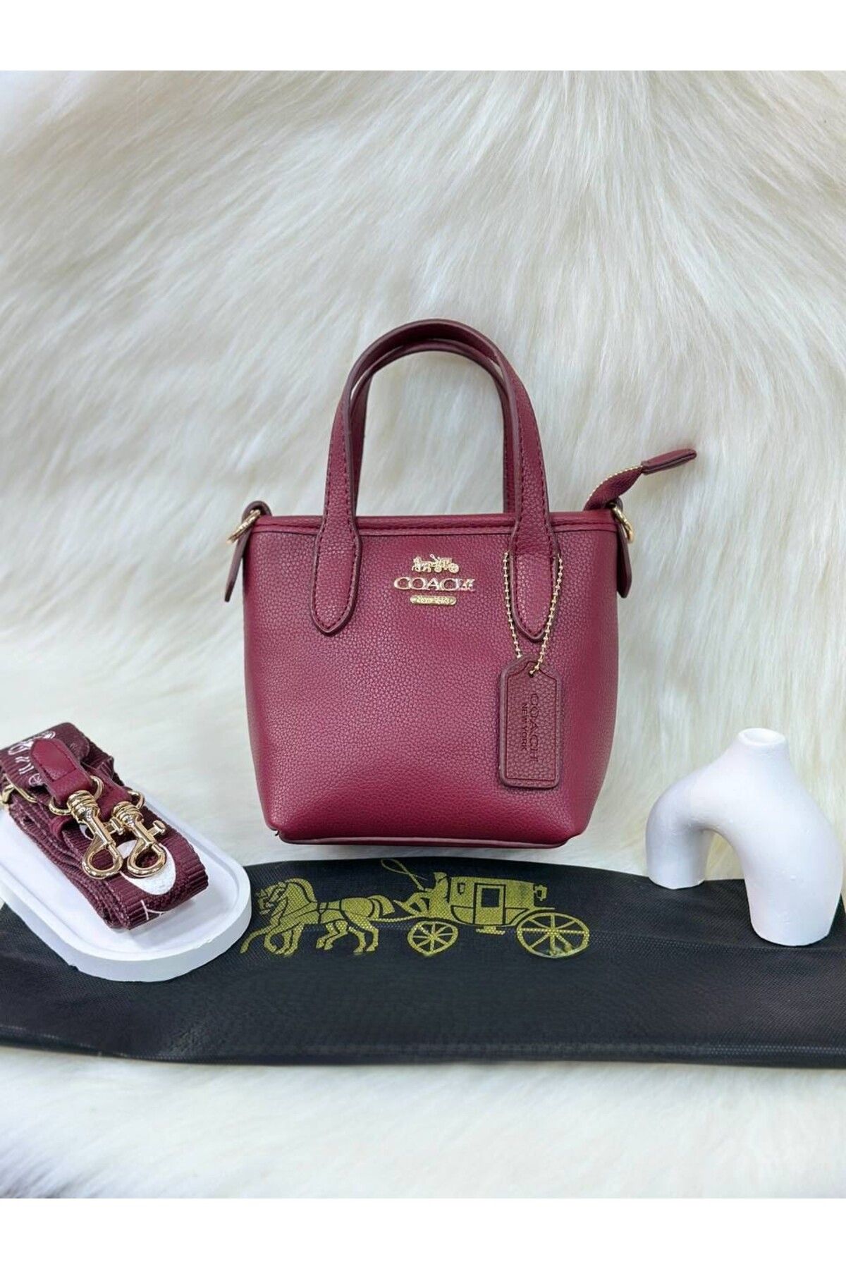 LEAUDER WOMEN KADIN MİNİ BOY GOLD AKSESUARLI ASKILI EL VE OMUZ ÇANTASI COAC-HH
