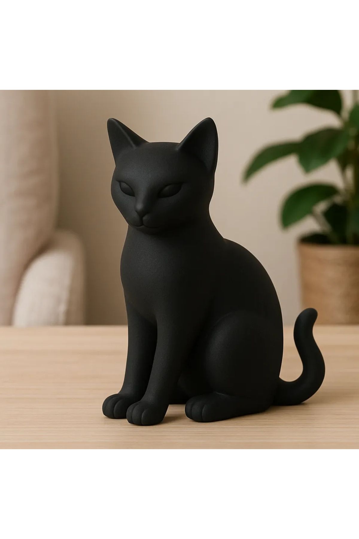 Cypnova Modern Siyah Kedi Figürü – Dekoratif Şık Tasarım Objesi