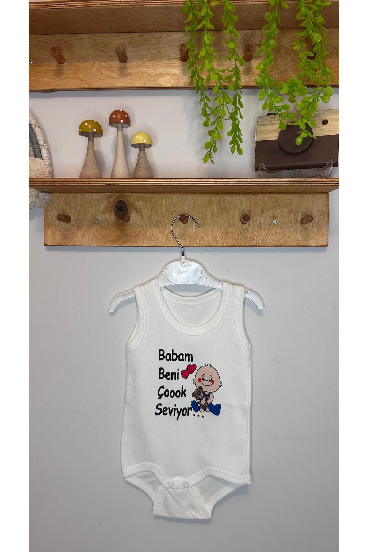 Rila Collection Askılı Çıtçıtlı Yazılı Bebek Body 1-2-3 Ay