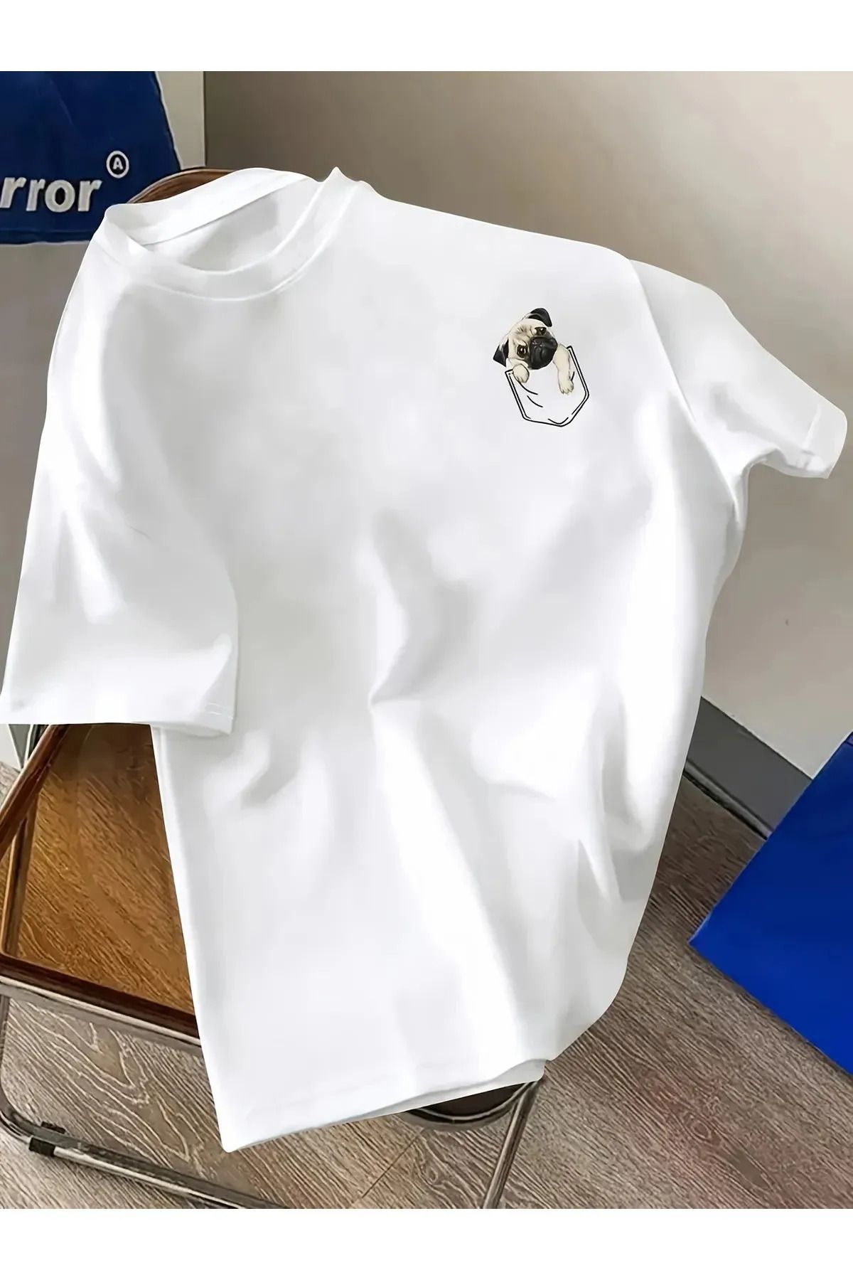 FeaR LeeS Pug Baskılı Oversize T-shirt