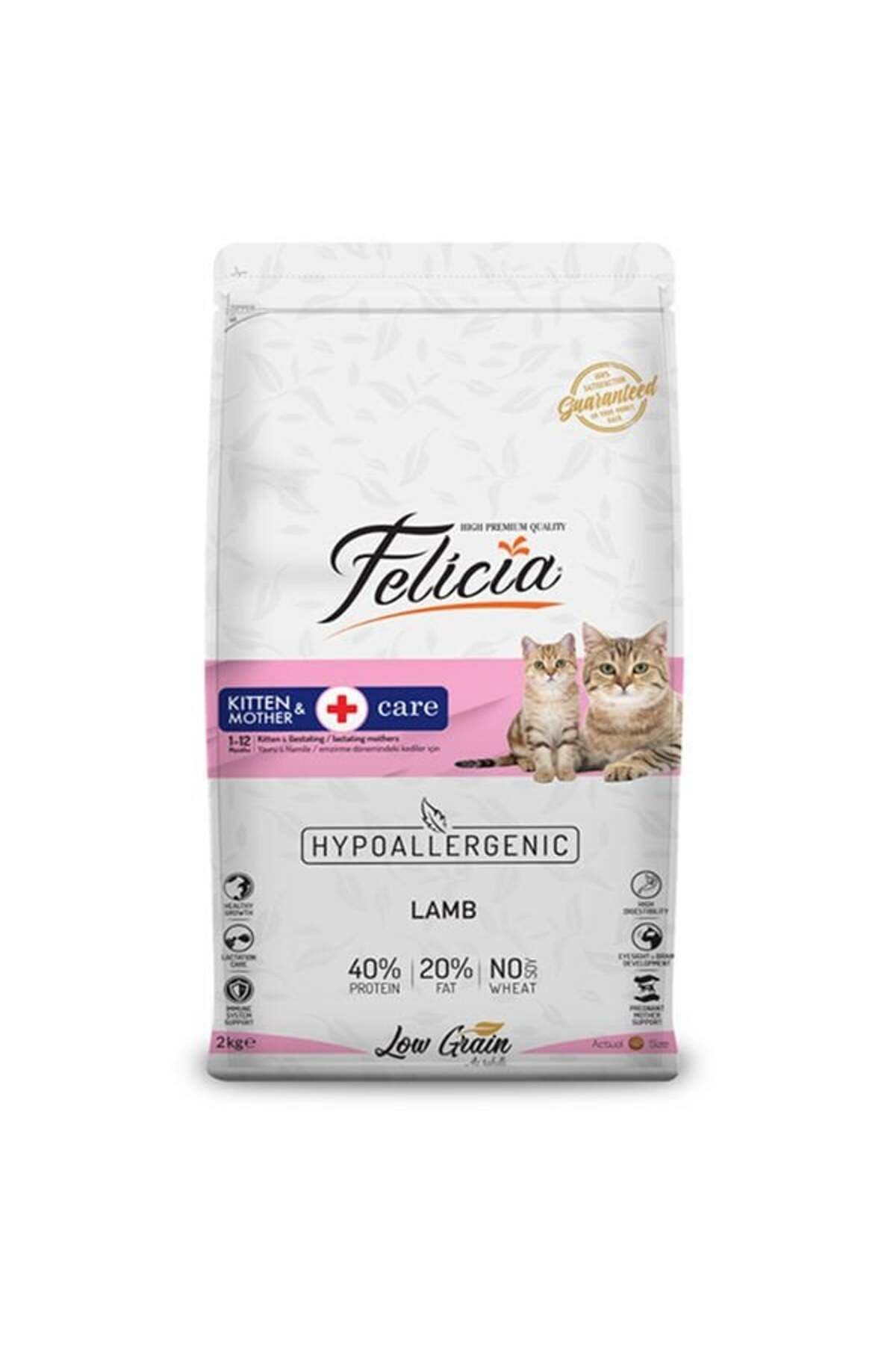 Felicia Düşük Tahıllı Hipoalerjenik Kuzu Etli Anne ve Yavru Kedi Maması 2 Kg