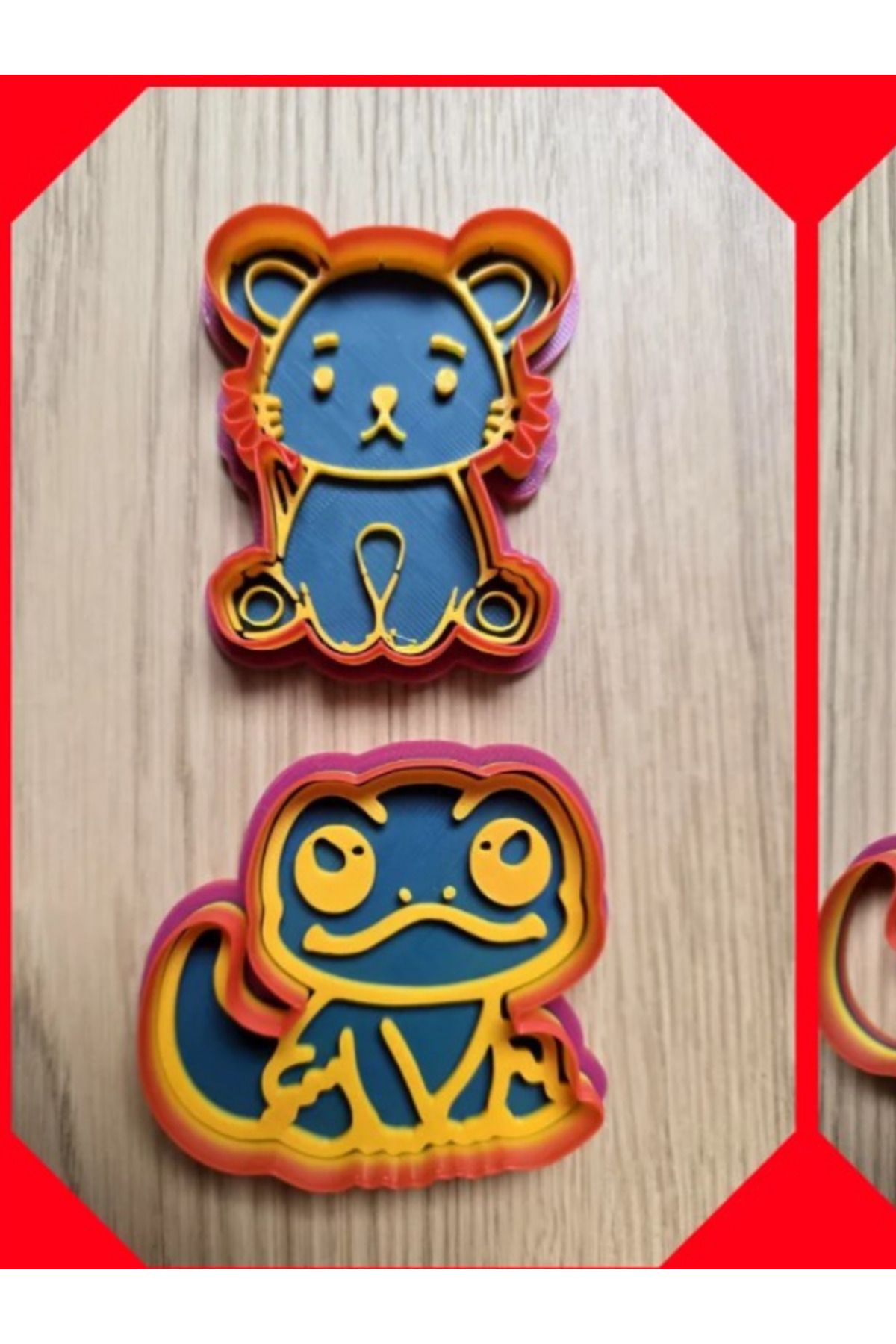 Muhcu Home 10'Lu - Gecko Mouse Modelleme Kurabiye Oyun Hamuru Kil Polimer Hamur Damga Kesici Kalıp Seti