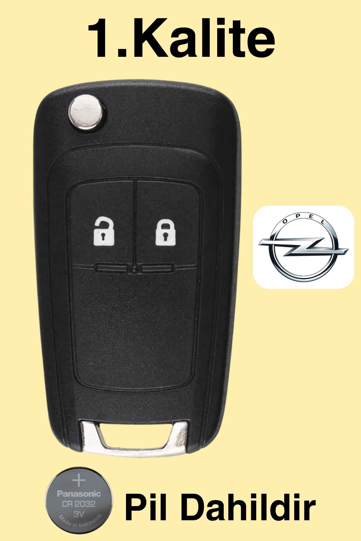 AlGeliyo Opel Astra J 2 Buton Sustalı Anahtar Kabı Kumanda Kasası 1 Inci Kalite Ürün Pil Dahildir