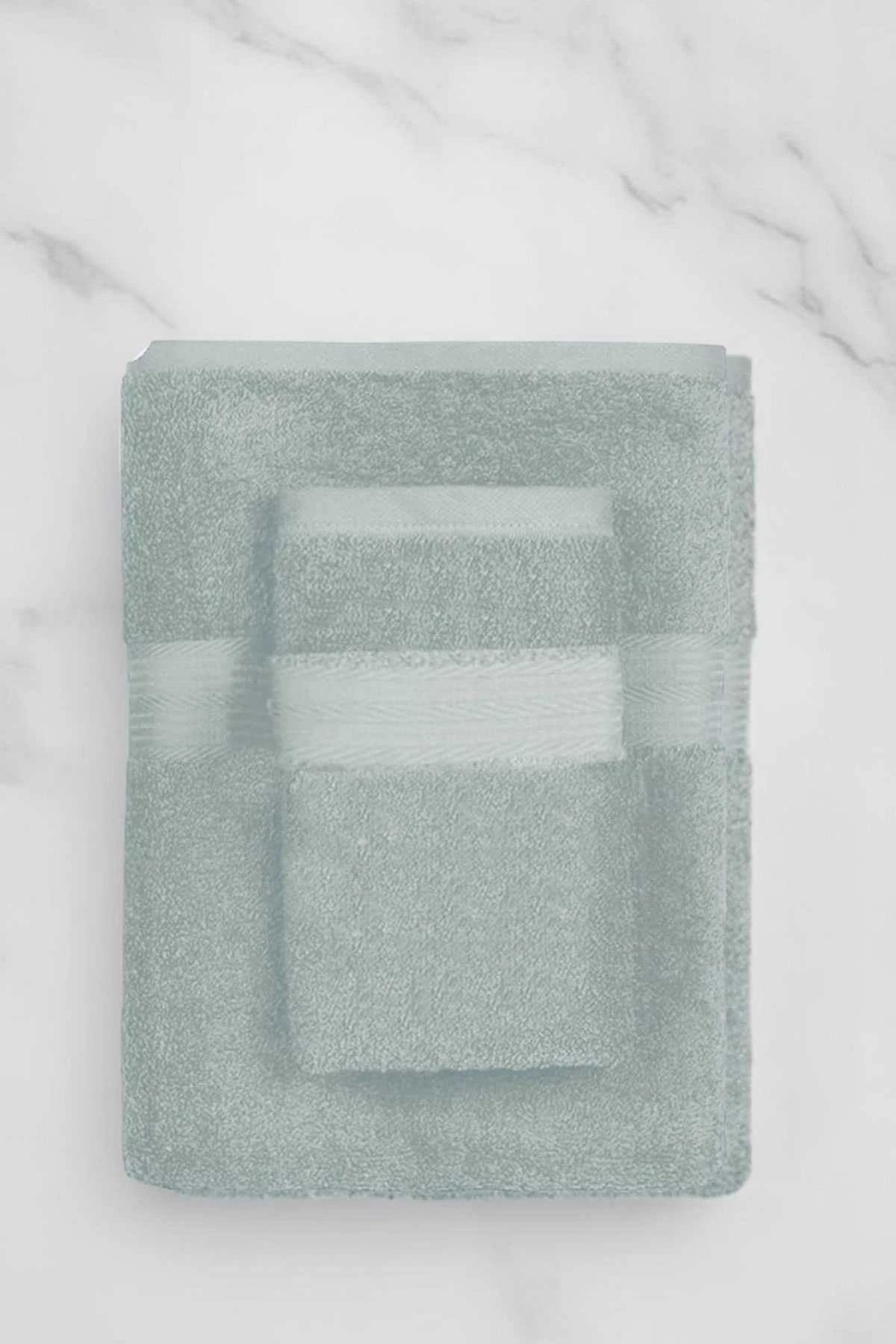 Mira Home 2 Parça Battal Lüks Premium Banyo Spa Havlu Takımı 90x170 Cm Açık Gri