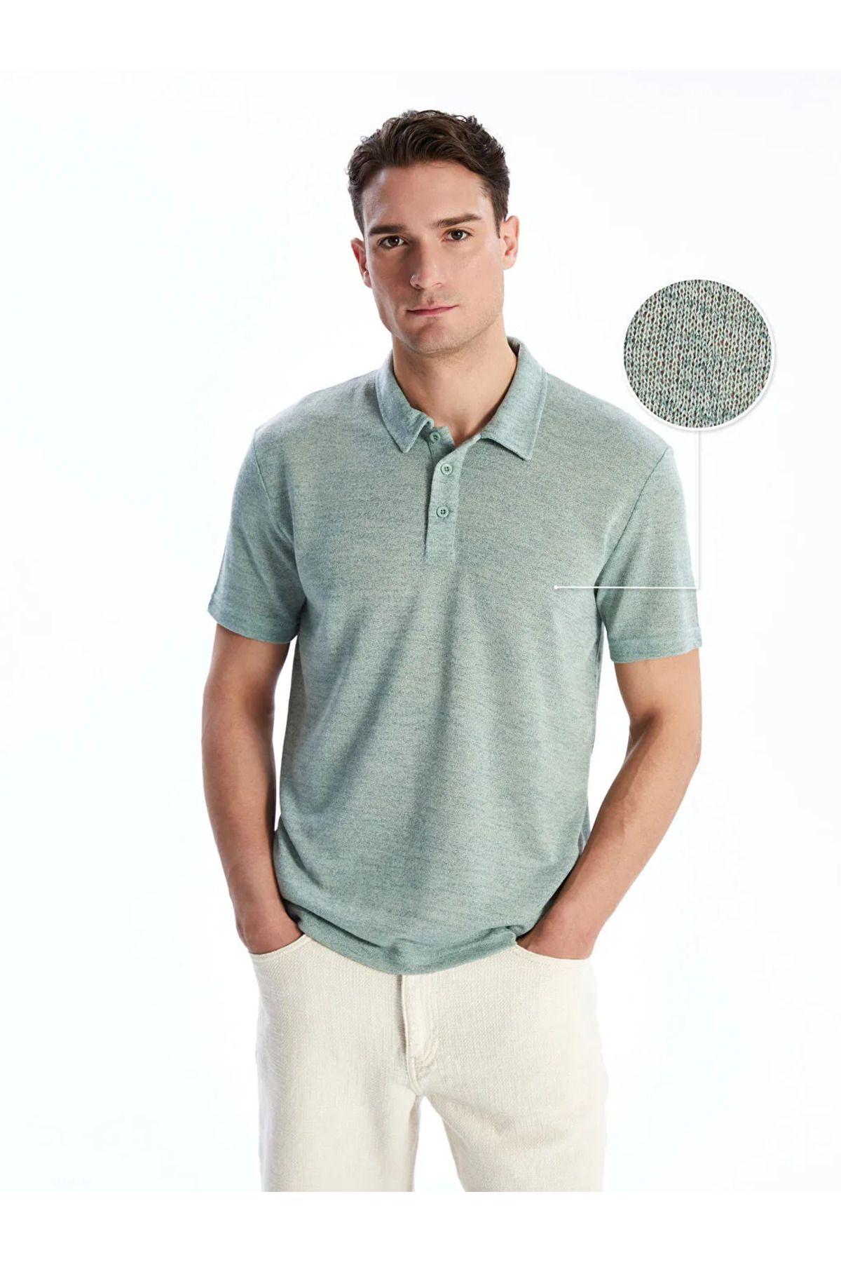 LC Waikiki LCW Vision Yeşil Polo Yaka Erkek Dokulu Tişört