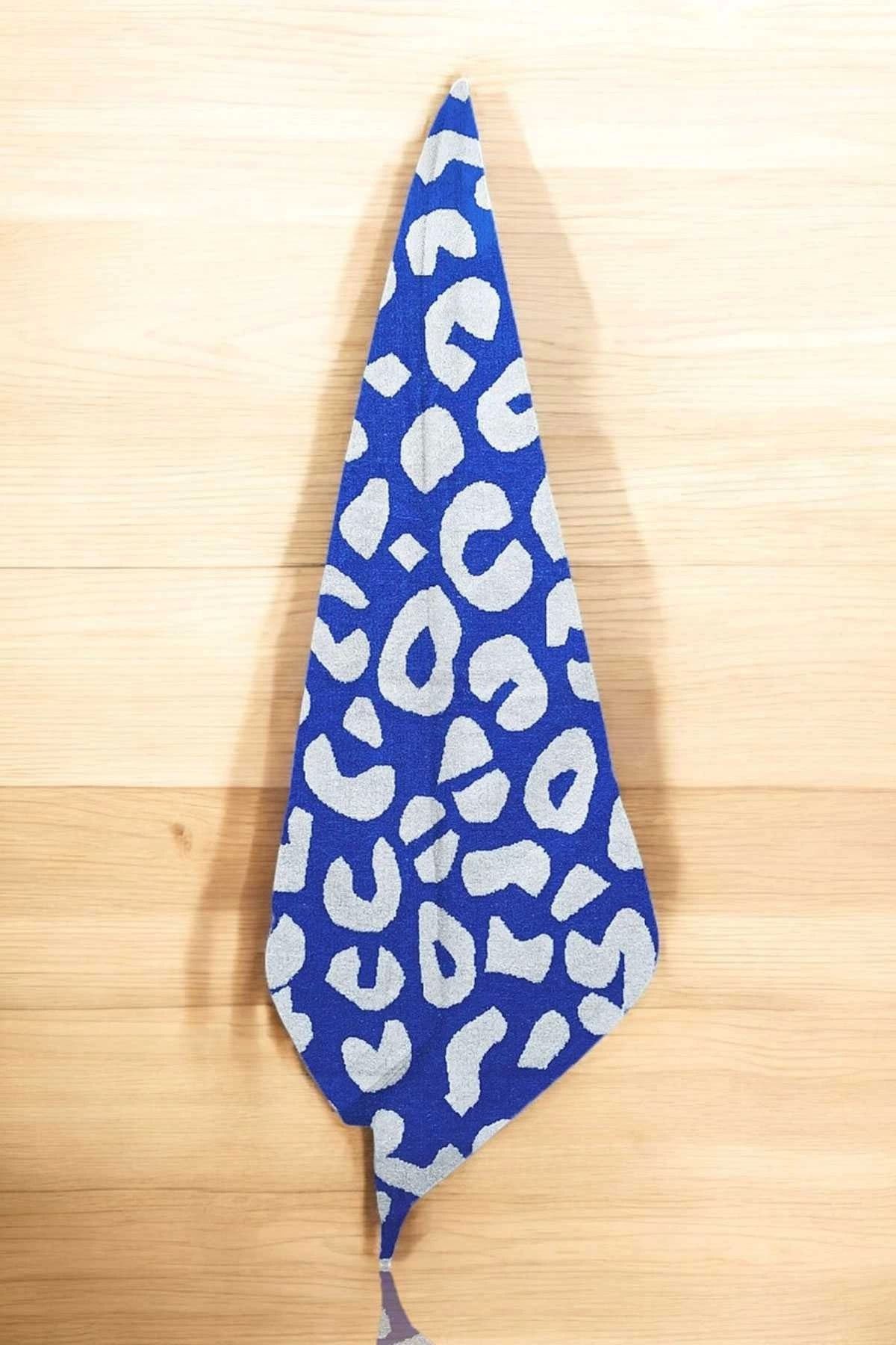 Mira Home Wild Blue 90x150 cm Desenli Mavi-Beyaz %100 Pamuklu Banyo Havlusu