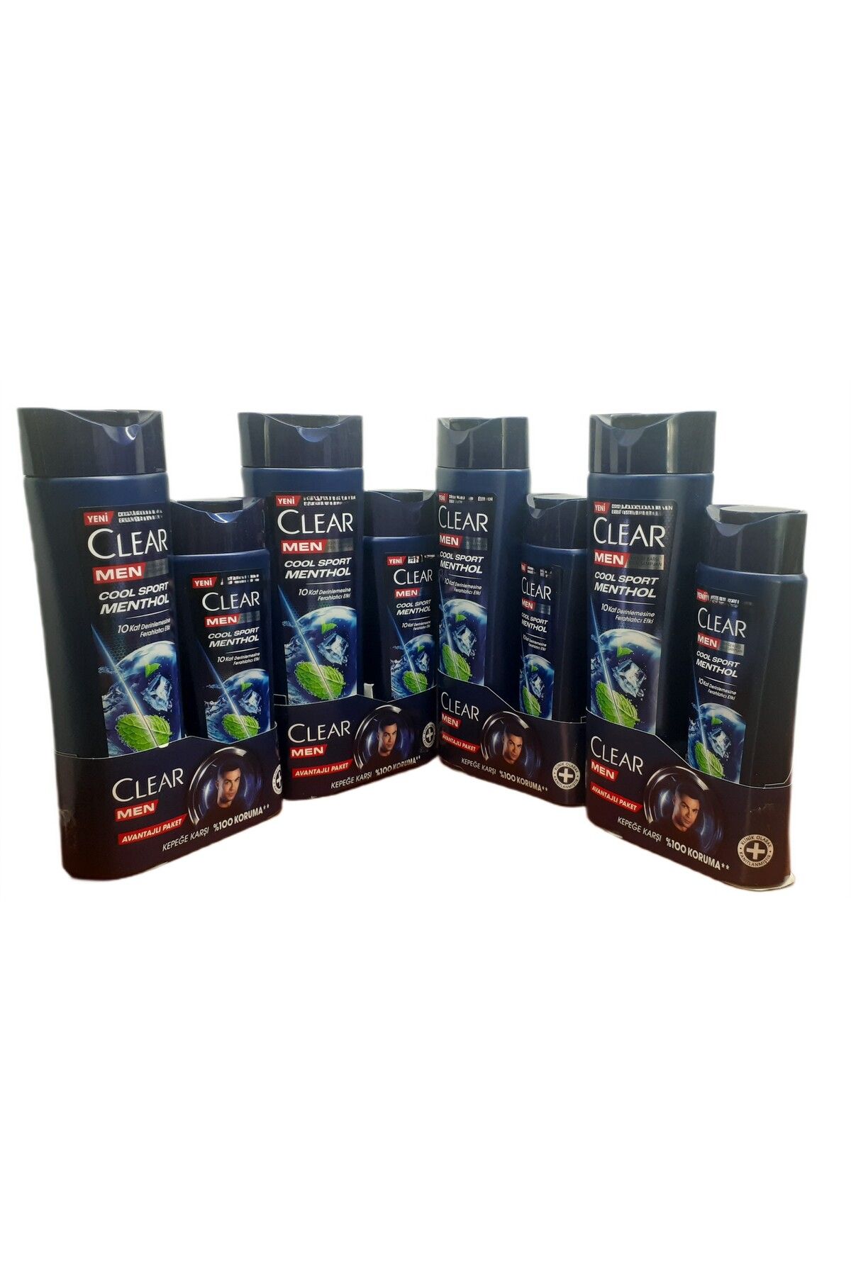 Clear MEN COOL SPORT MENTHOL KEPEĞE KARŞI ETKİLİ ŞAMPUAN 350 ML +180 ML 2' Lİ SET X 4 ADET
