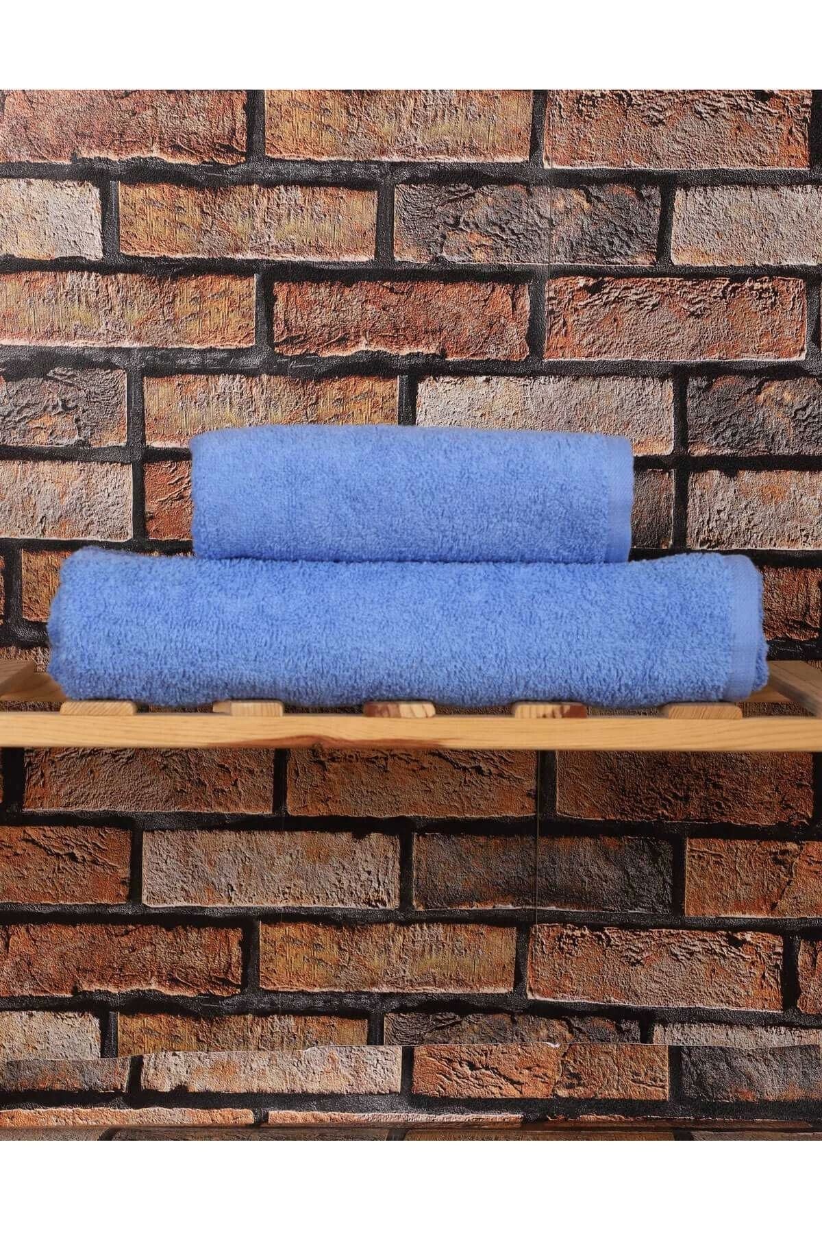 Mira Home 2 Parça %100 Pamuklu Soft Lüx Banyo Havlu Seti Mavi