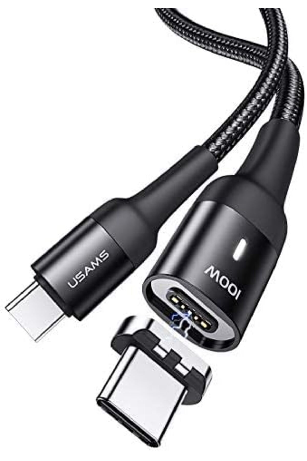 Usams-Magnetic Cable for Fast Charging and Data Transfer, USB-C to USB-C, 100W, 1.5M - USAMS 4