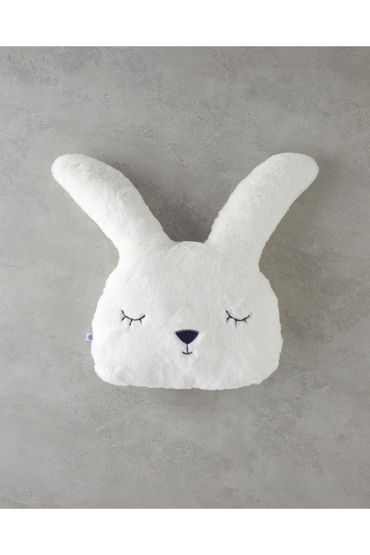 SHIVA Gift&More Sweet Rabbit Dekoratif Kırlent 35x27 Beyaz Sevimli Tavşan Pelul Uyku vE Oyun Arkadaşı Peluş Oyuncak
